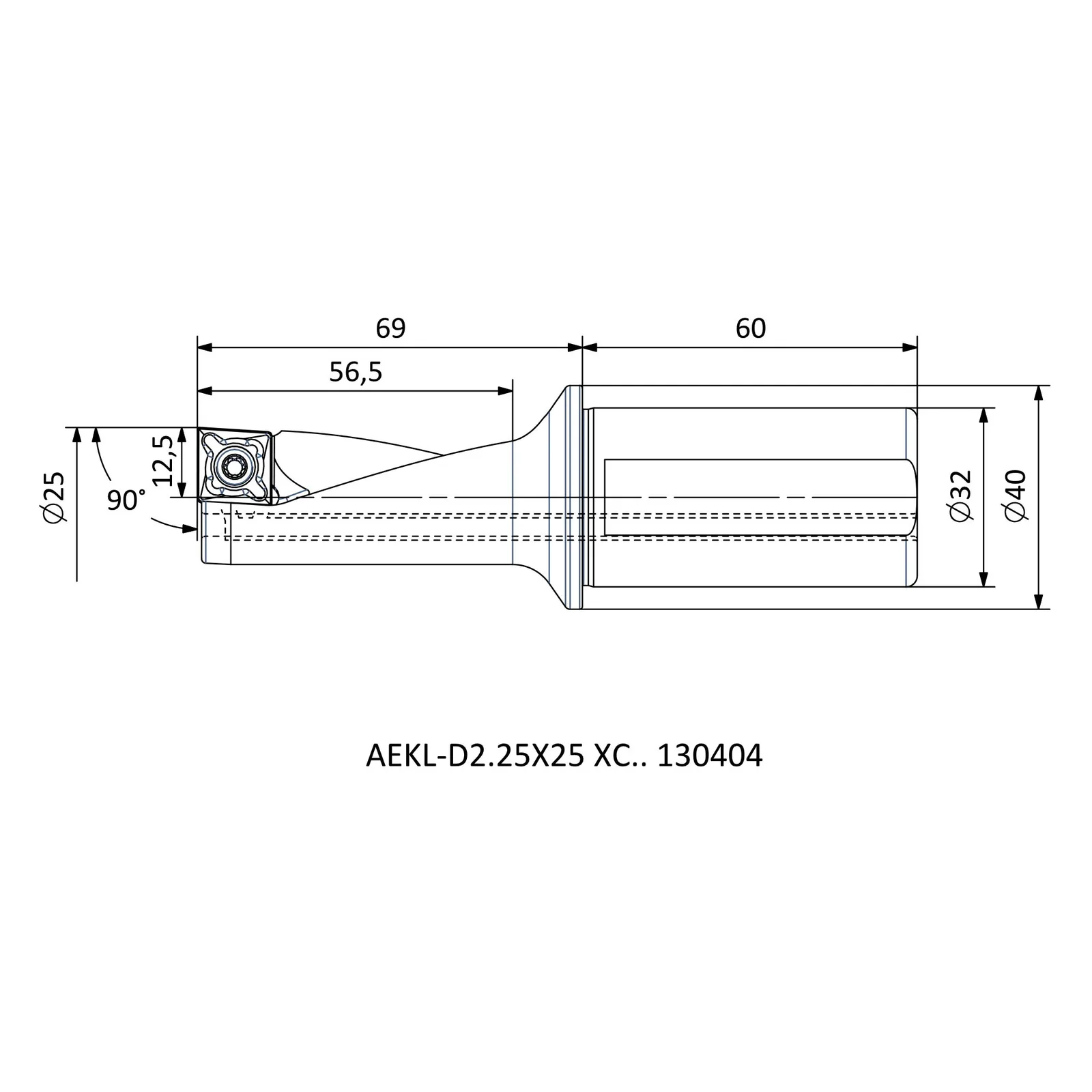AEKL-D2.25X25 XC.. 130404 &mdash; dimensioned drawing