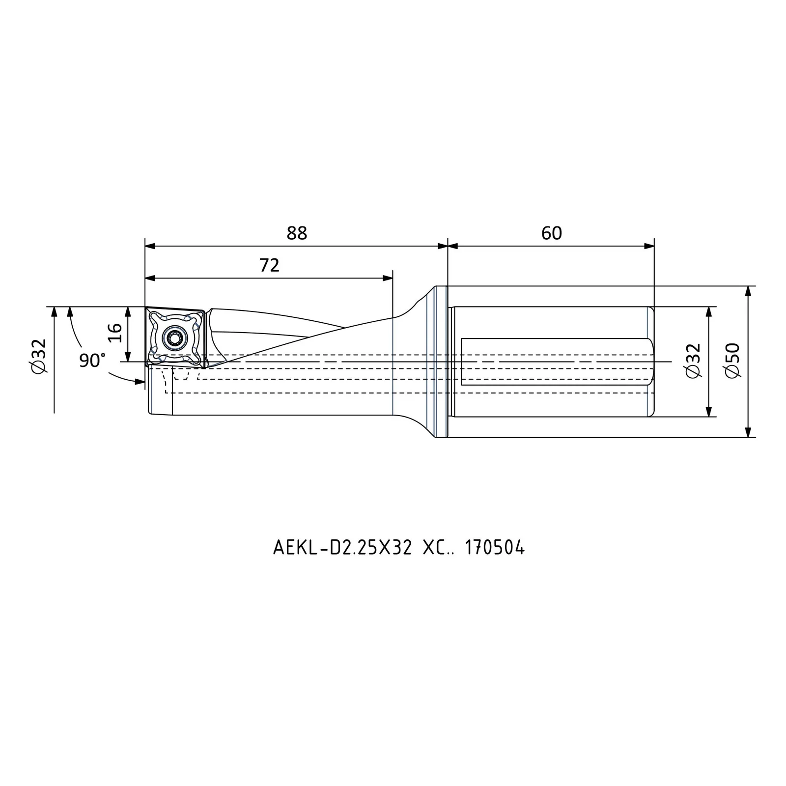 AEKL-D2.25X32 XC.. 170504 &mdash; dimensioned drawing