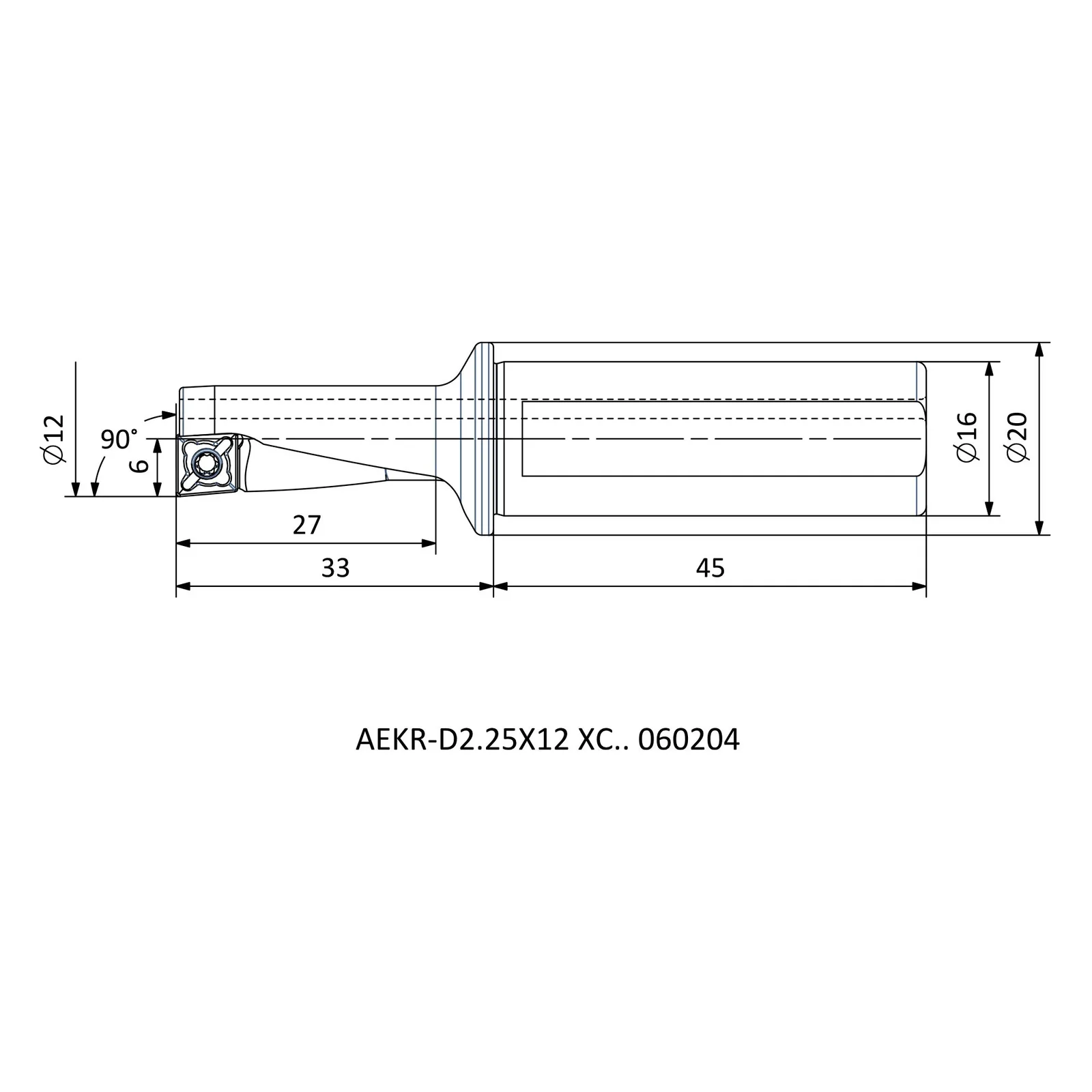 AEKR-D2.25X12 XC.. 060204 &mdash; dimensioned drawing