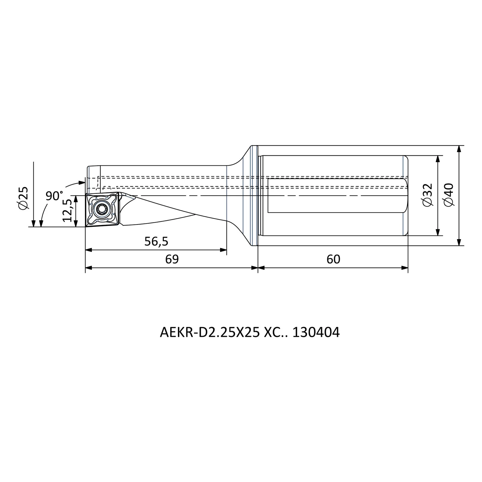 AEKR-D2.25X25 XC.. 130404 &mdash; dimensioned drawing