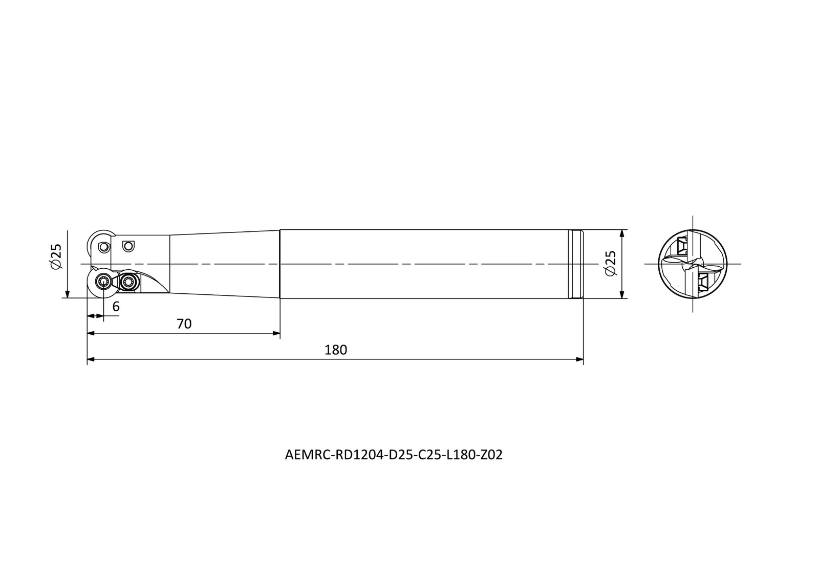 AEMRC-RD1204-D25-C25-L180-Z02 &mdash; dimensioned drawing