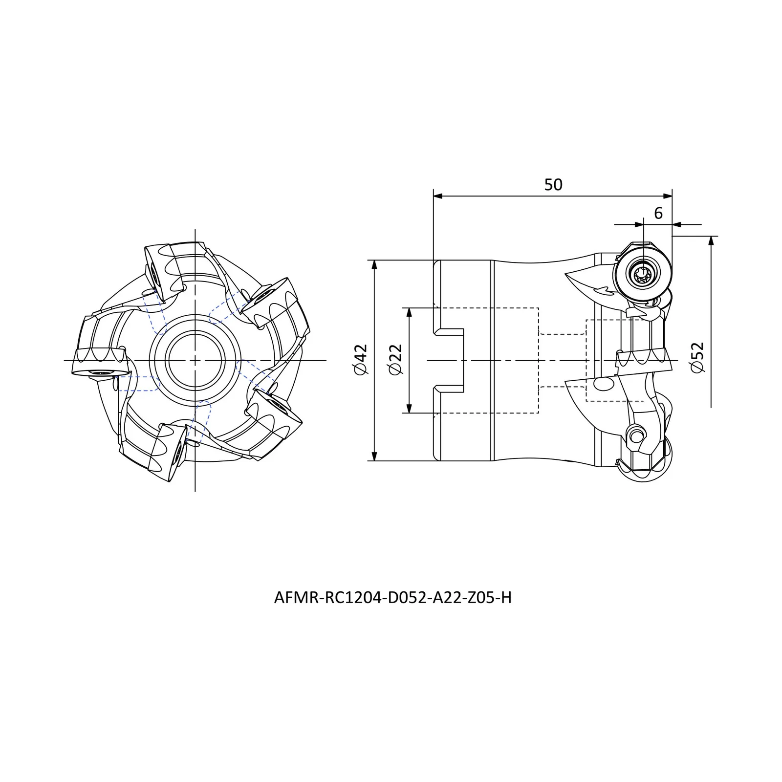 AFMR-RC1204-D052-A22-Z05-H &mdash; dimensioned drawing