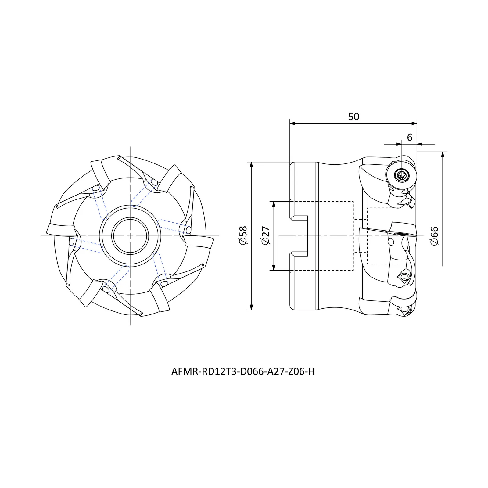 AFMR-RD12T3-D066-A27-Z06-H &mdash; dimensioned drawing