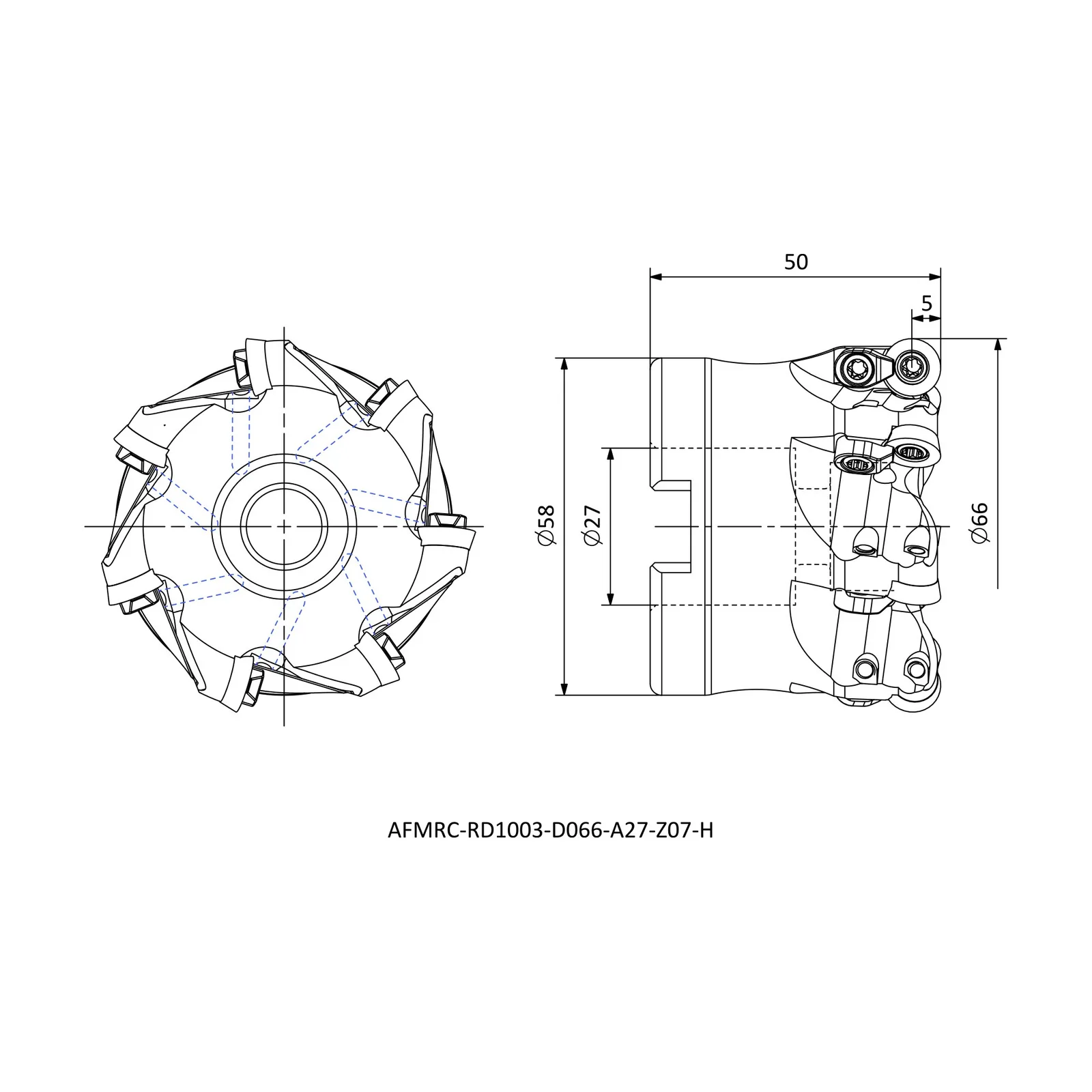 AFMRC-RD1003-D066-A27-Z07-H &mdash; dimensioned drawing