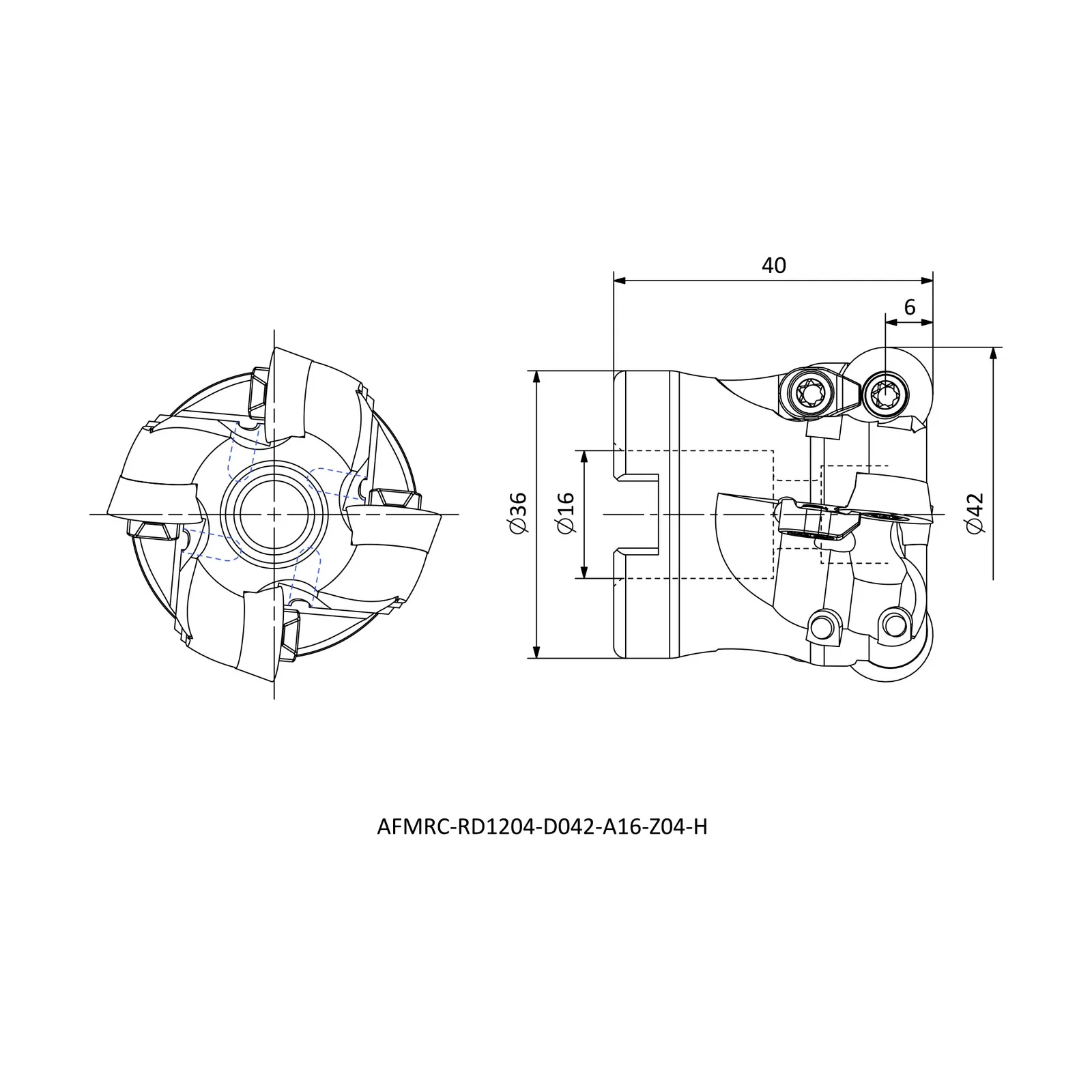 AFMRC-RD1204-D042-A16-Z04-H &mdash; dimensioned drawing