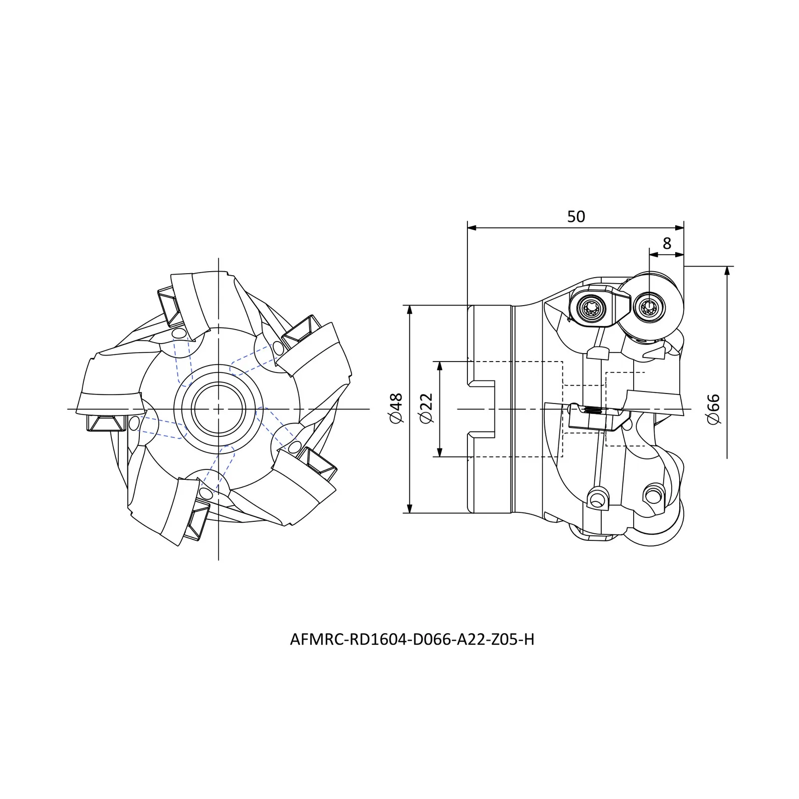 AFMRC-RD1604-D066-A22-Z05-H &mdash; dimensioned drawing