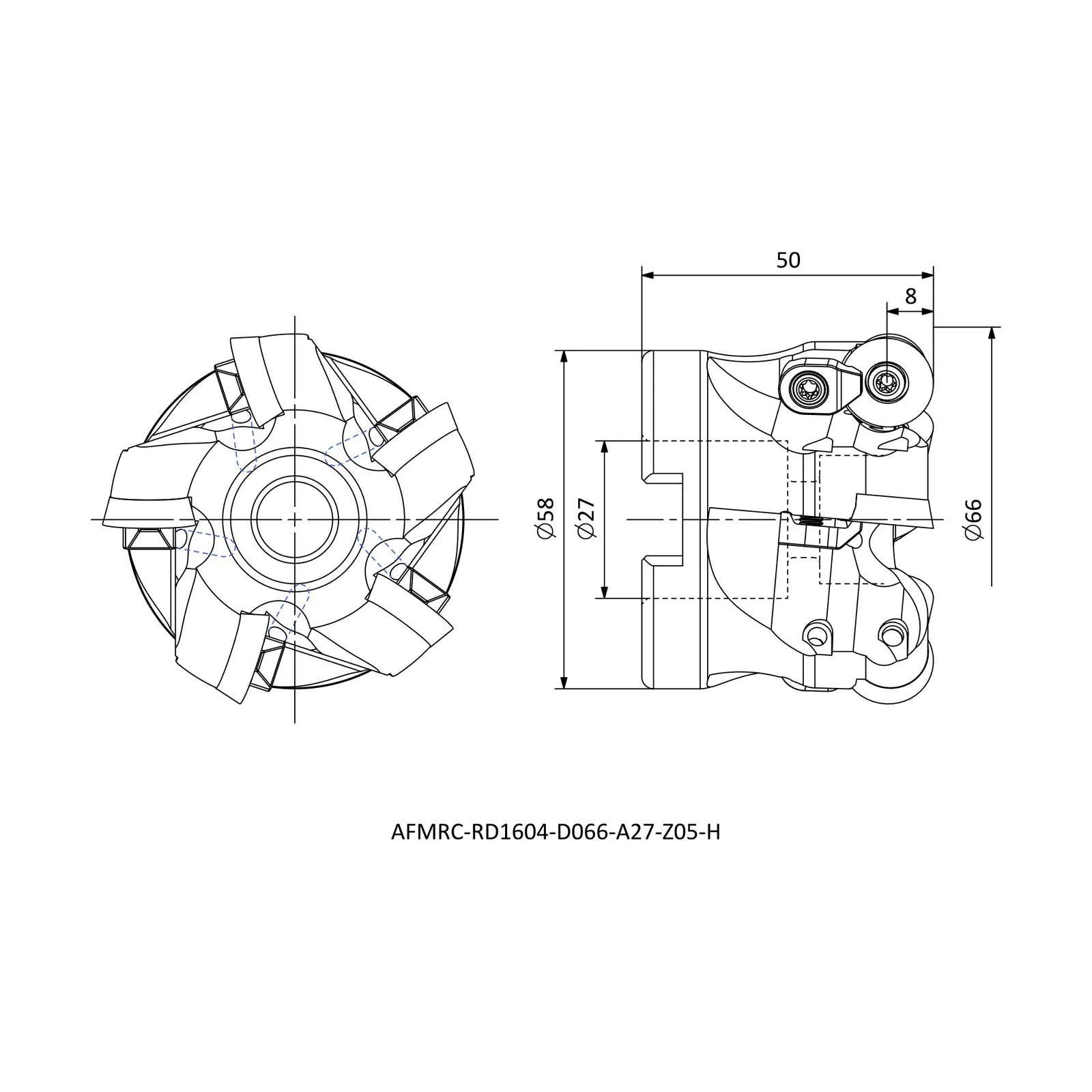 AFMRC-RD1604-D066-A27-Z05-H &mdash; dimensioned drawing