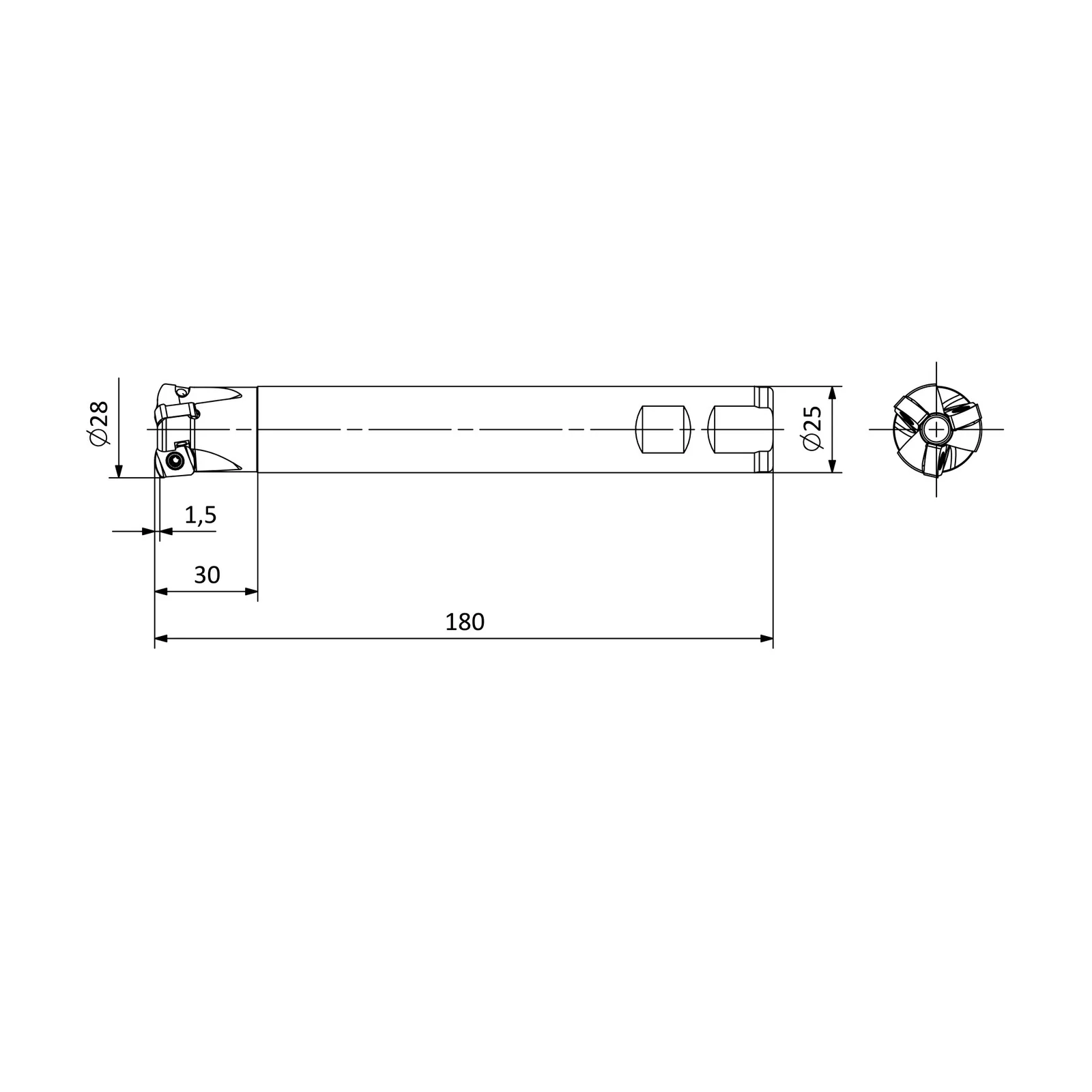 AHFM-BL0904-D28-W25-L180-Z03 &mdash; dimensioned drawing