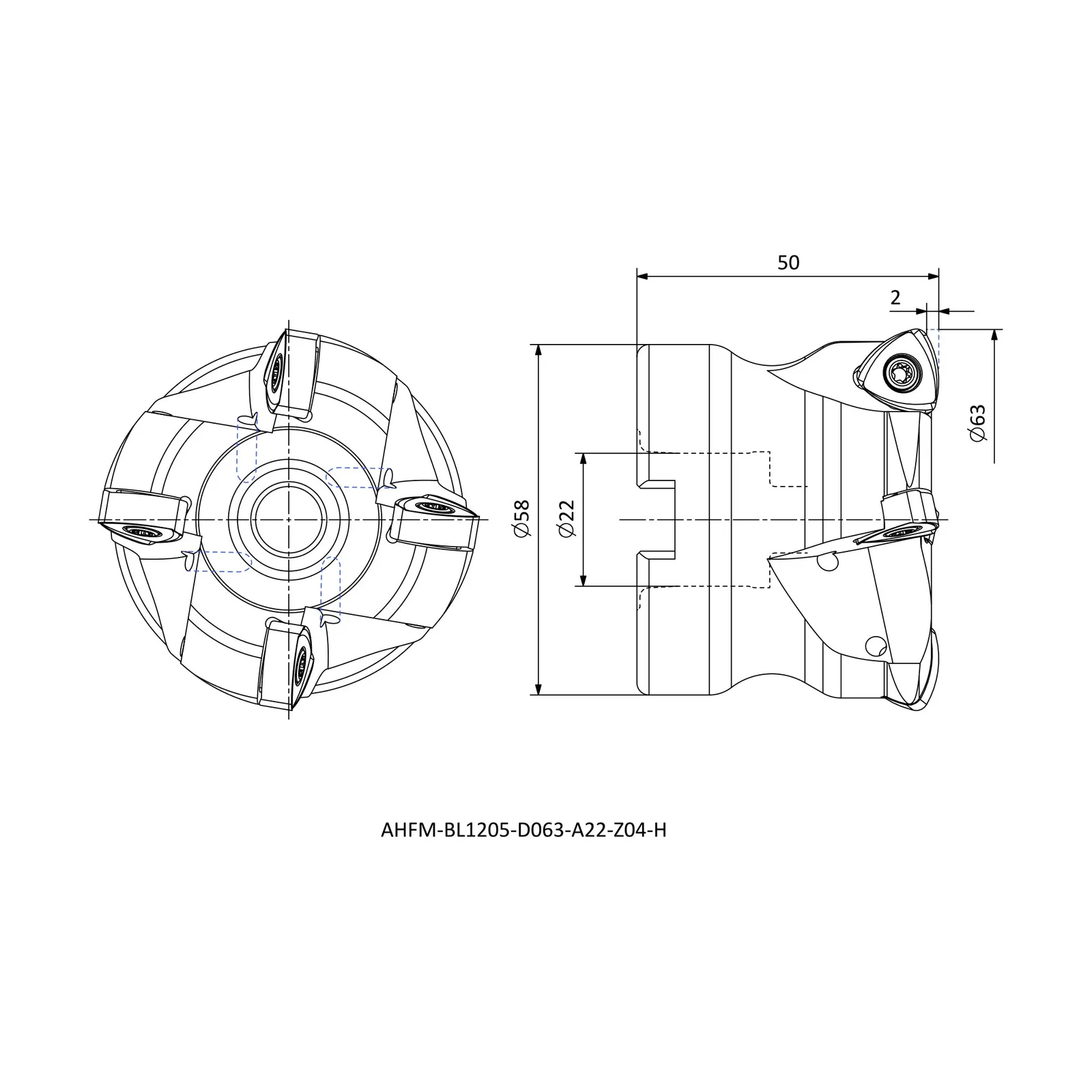 AHFM-BL1205-D063-A22-Z04-H &mdash; dimensioned drawing