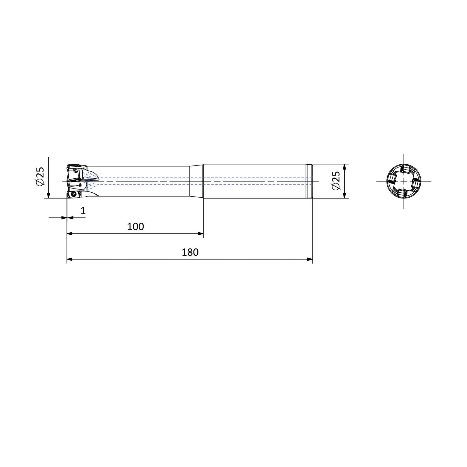 AHFM-BN10T3-D25-C25-L180-Z04-H &mdash; dimensioned drawing