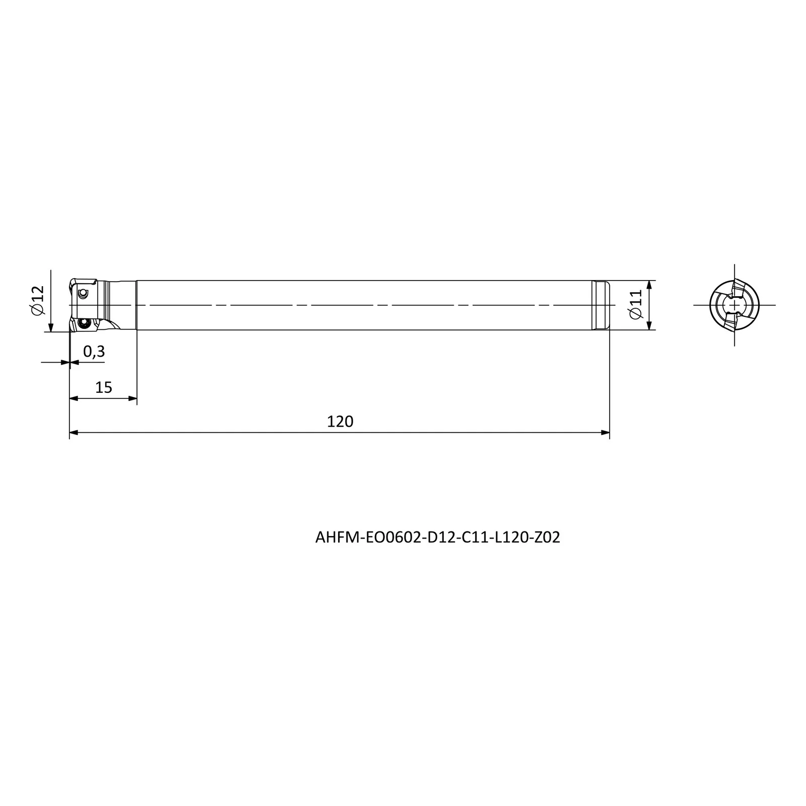 AHFM-EO0602-D12-C11-L120-Z02 &mdash; dimensioned drawing
