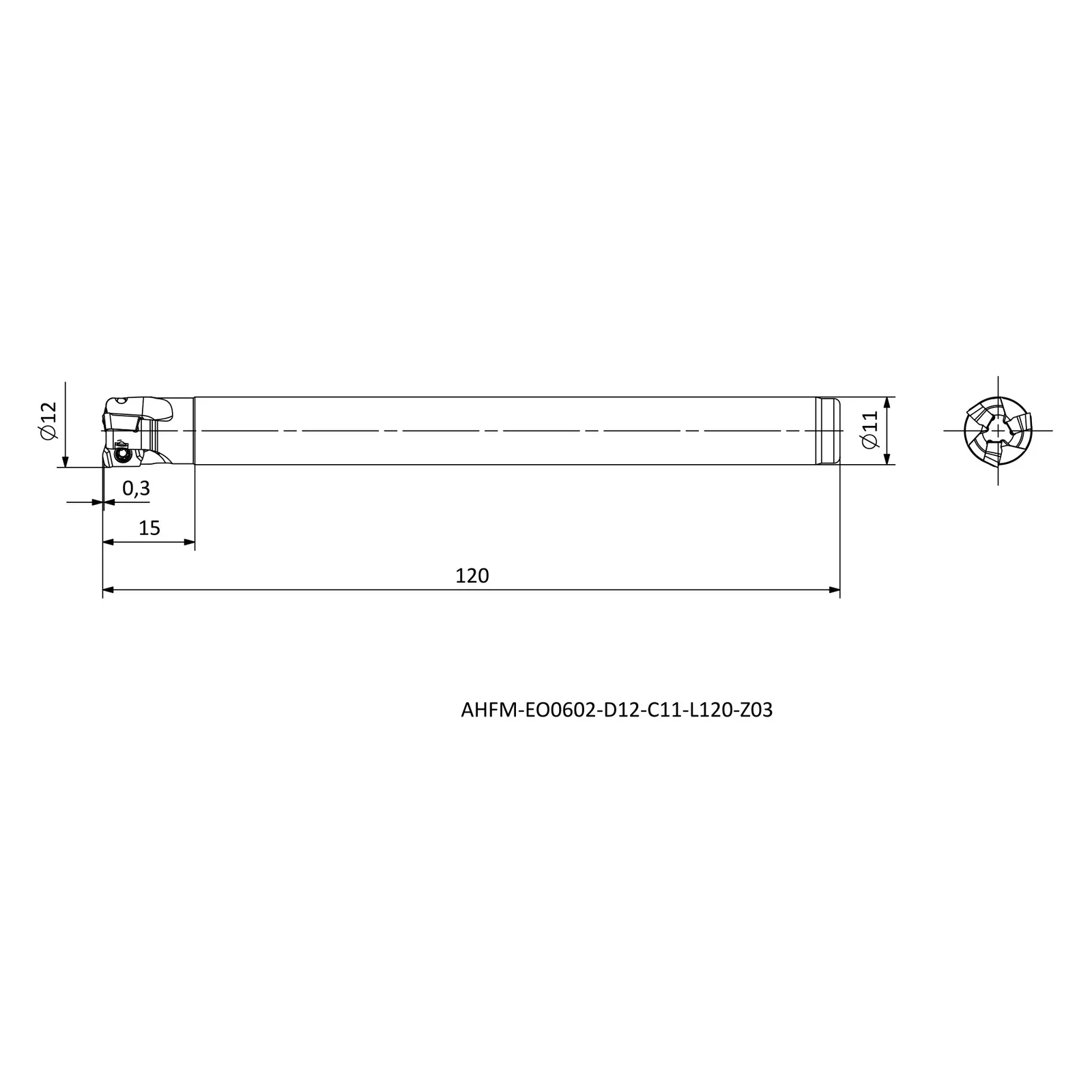 AHFM-EO0602-D12-C11-L120-Z03 &mdash; dimensioned drawing