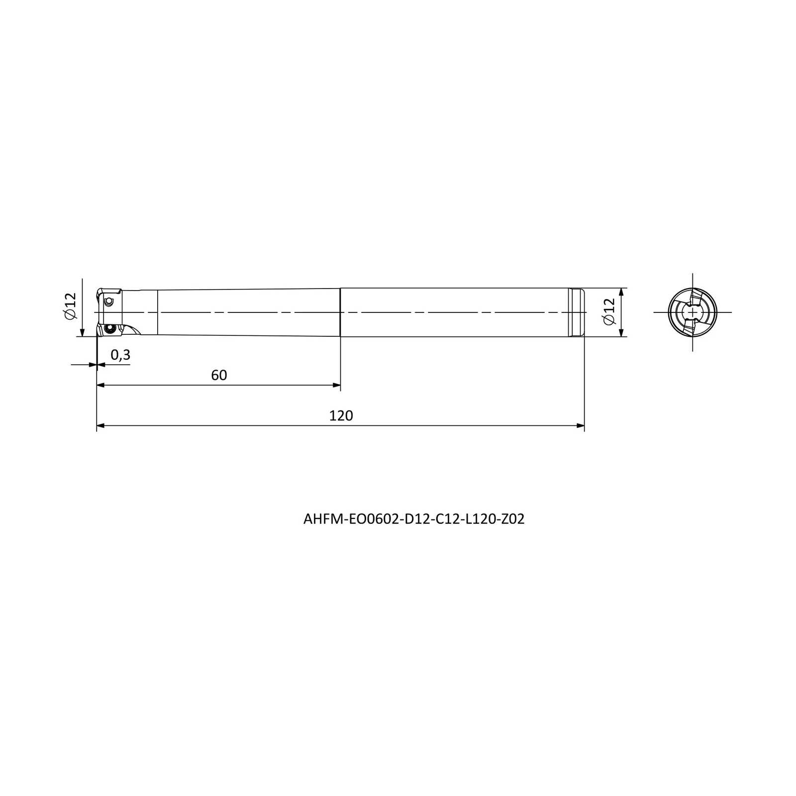AHFM-EO0602-D12-C12-L120-Z02 &mdash; dimensioned drawing