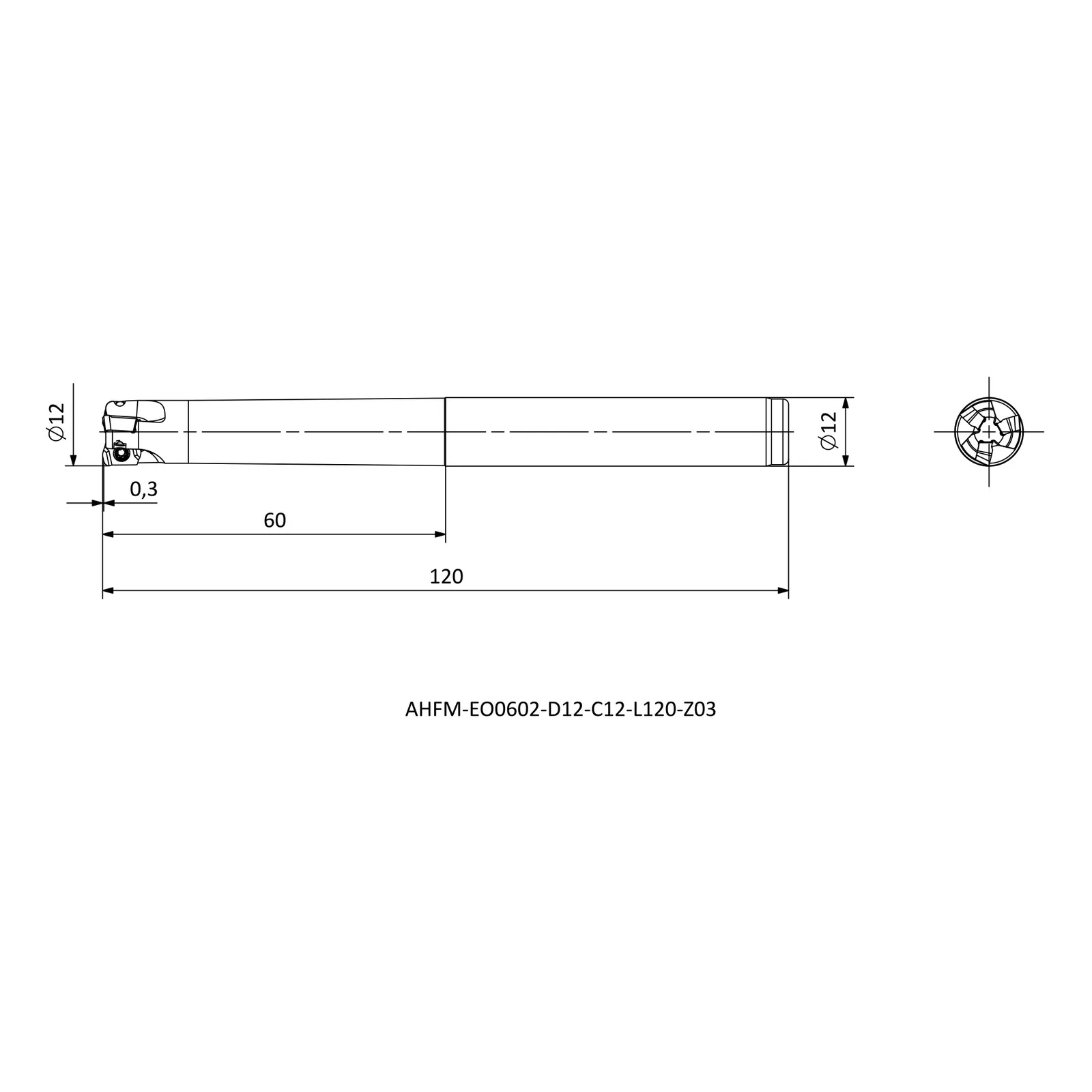 AHFM-EO0602-D12-C12-L120-Z03 &mdash; dimensioned drawing