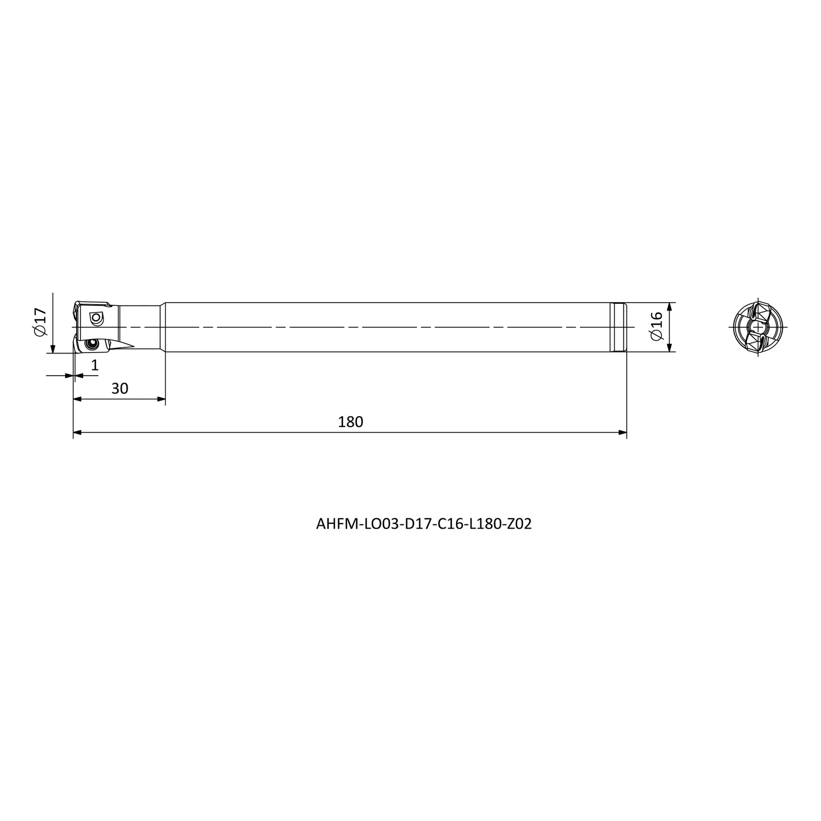 AHFM-LO03-D17-C16-L180-Z02 &mdash; dimensioned drawing