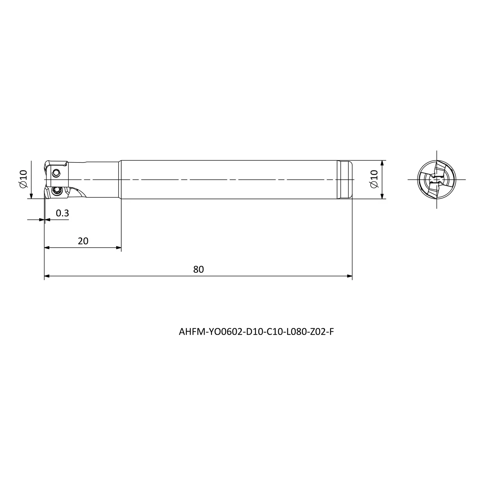 AHFM-YO0602-D10-C10-L080-Z02-F &mdash; dimensioned drawing