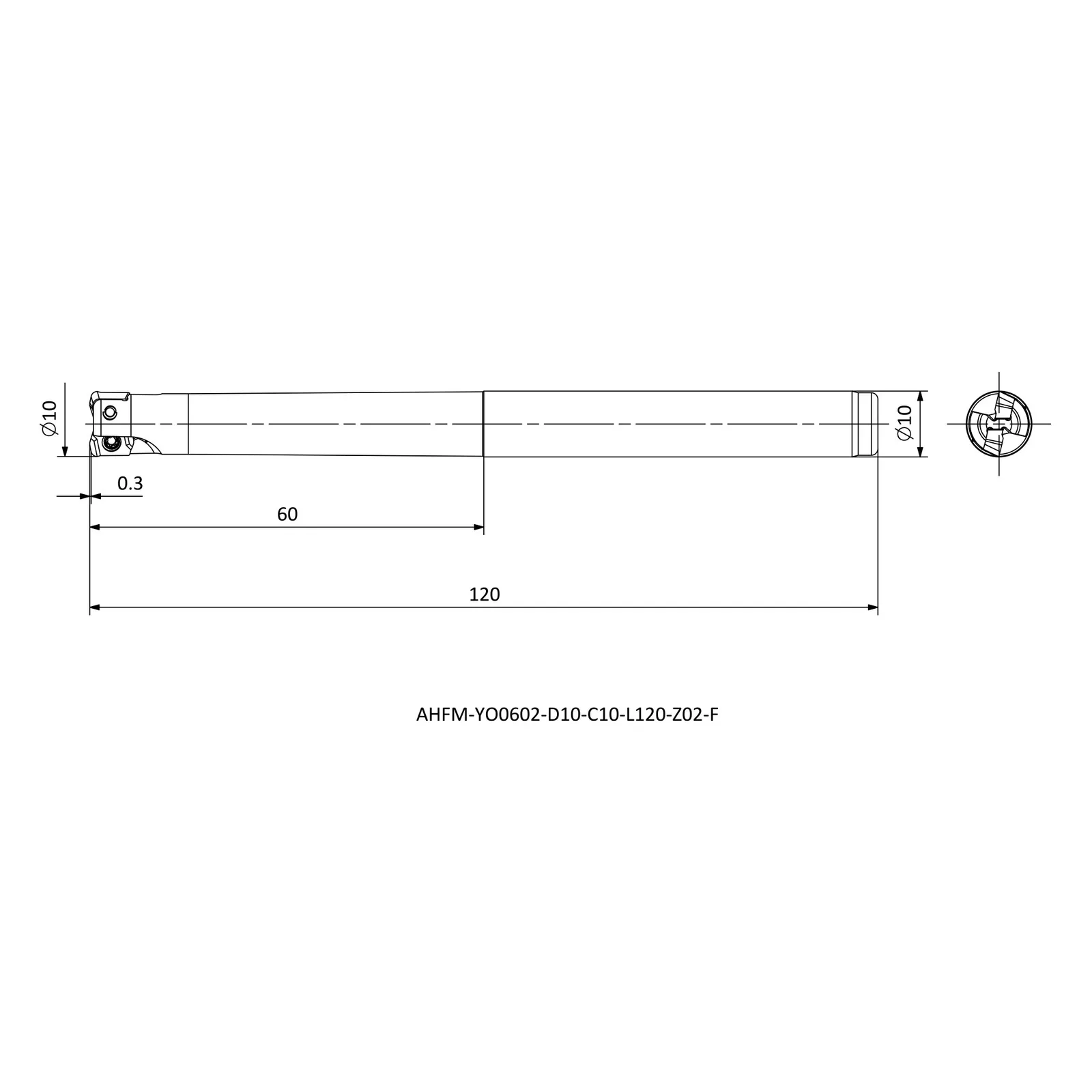 AHFM-YO0602-D10-C10-L120-Z02-F &mdash; dimensioned drawing