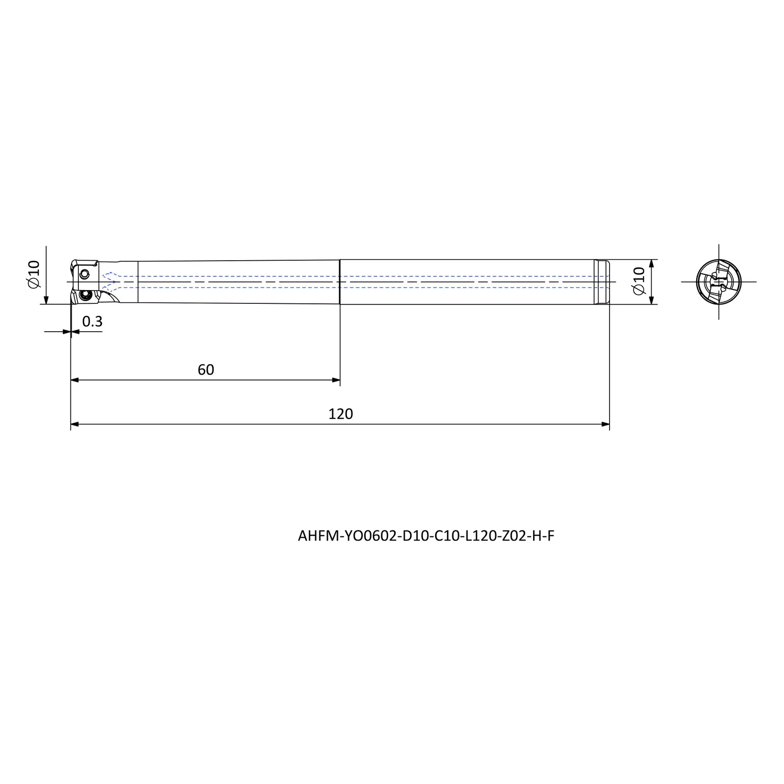 AHFM-YO0602-D10-C10-L120-Z02-H-F &mdash; dimensioned drawing