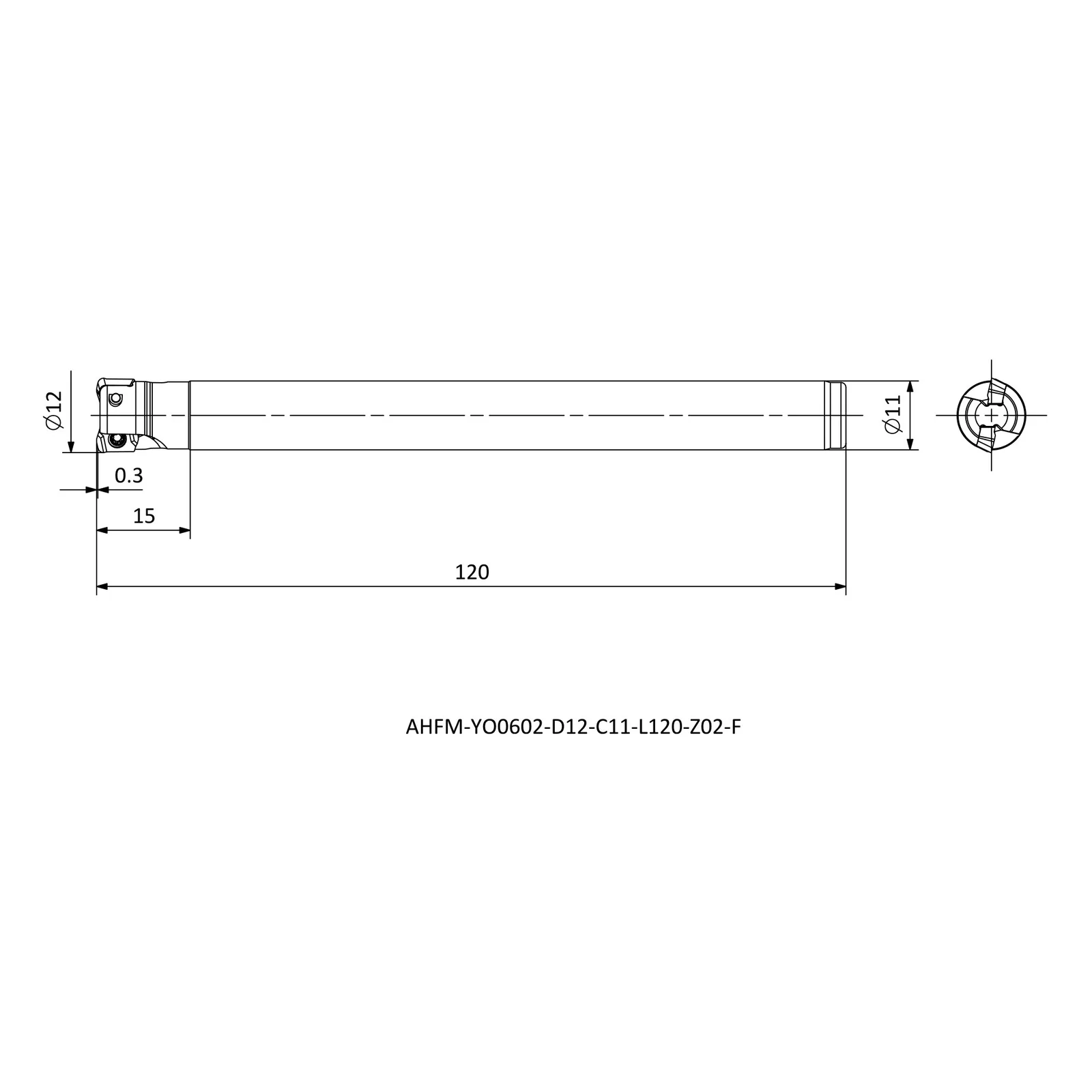 AHFM-YO0602-D12-C11-L120-Z02-F &mdash; dimensioned drawing