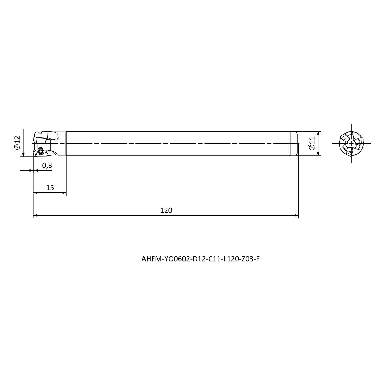 AHFM-YO0602-D12-C11-L120-Z03-F &mdash; dimensioned drawing