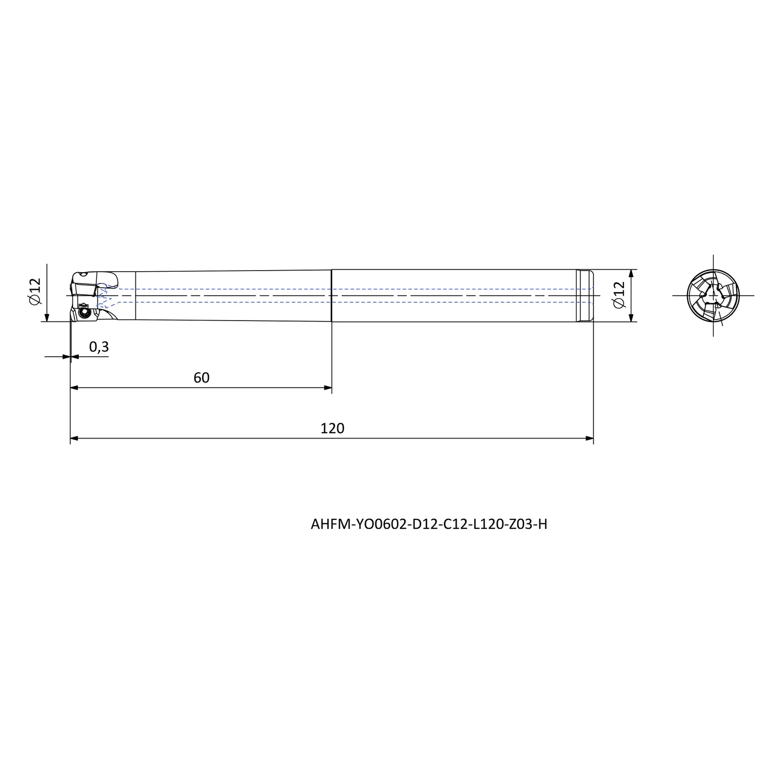 AHFM-YO0602-D12-C12-L120-Z03-H &mdash; dimensioned drawing