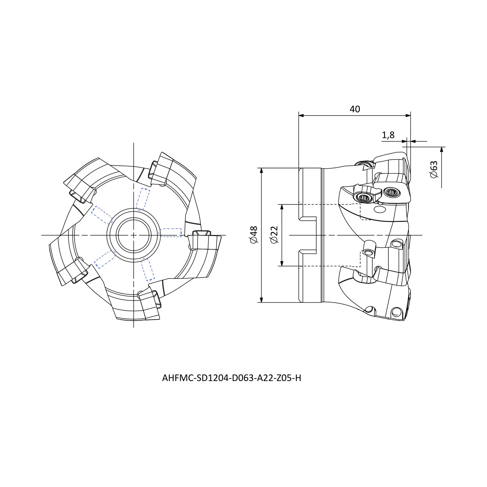 AHFMC-SD1204-D063-A22-Z05-H &mdash; dimensioned drawing