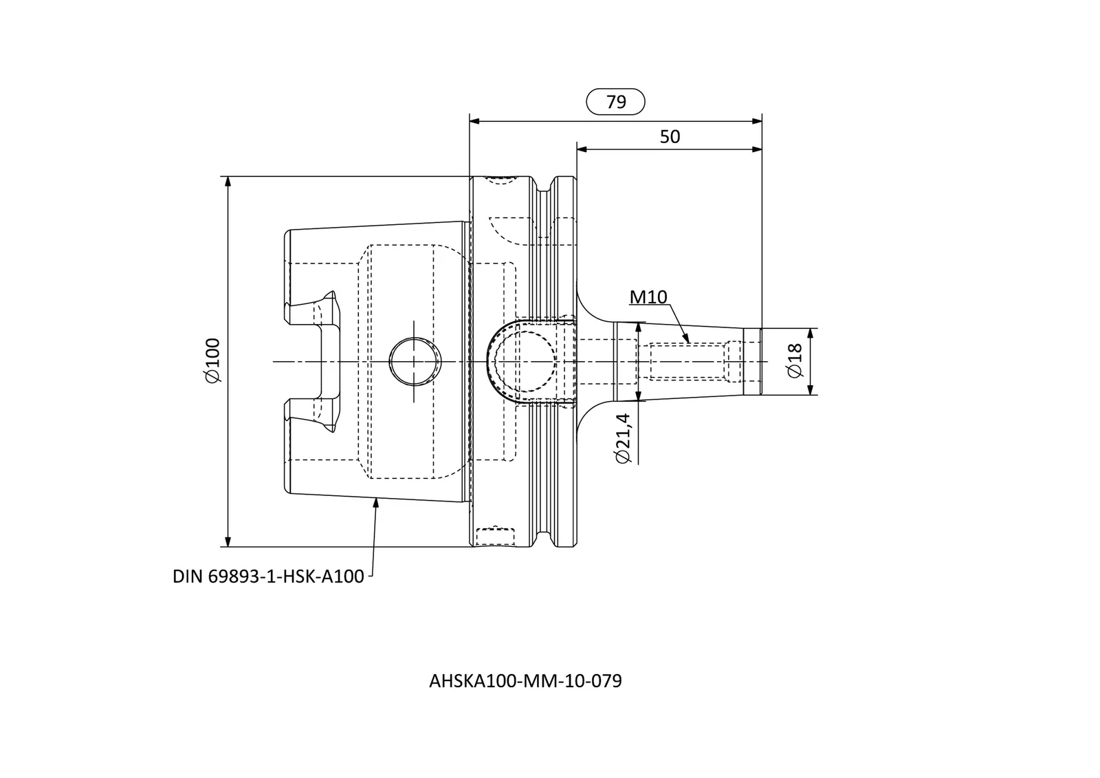 AHSKA100-MM-10-079 &mdash; dimensioned drawing