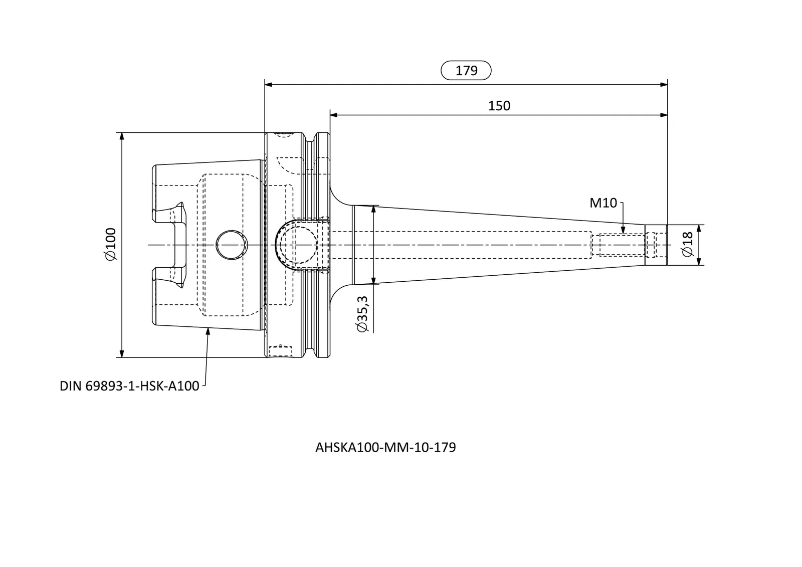 AHSKA100-MM-10-179 &mdash; dimensioned drawing