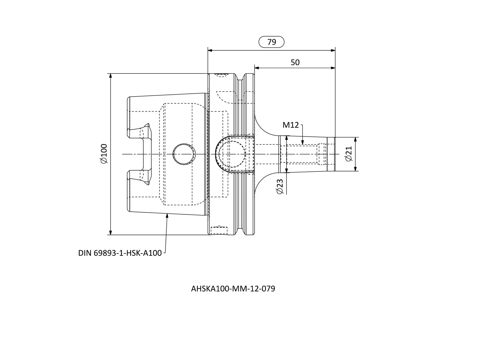 AHSKA100-MM-12-079 &mdash; dimensioned drawing