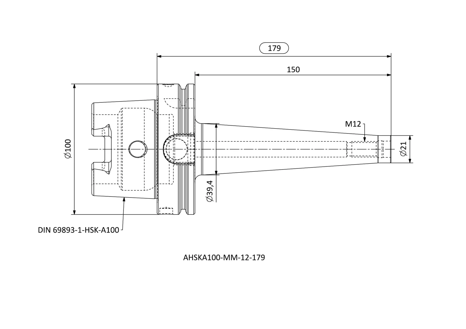 AHSKA100-MM-12-179 &mdash; dimensioned drawing