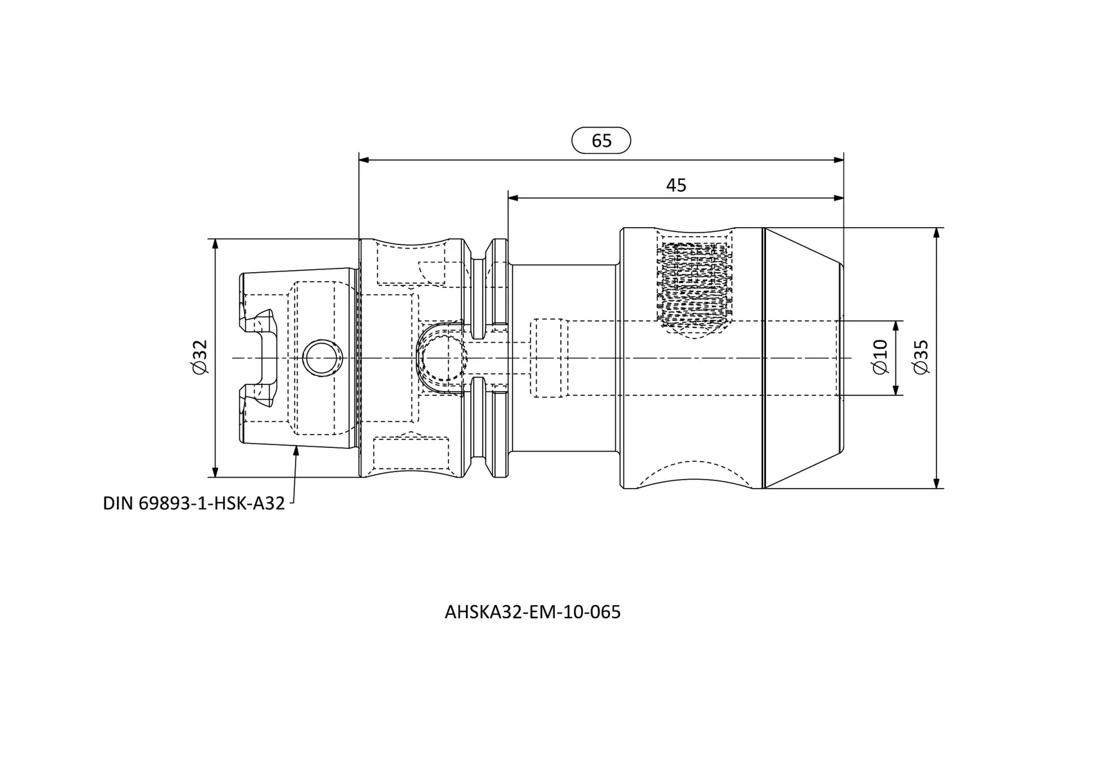 AHSKA32-EM-10-065 &mdash; dimensioned drawing