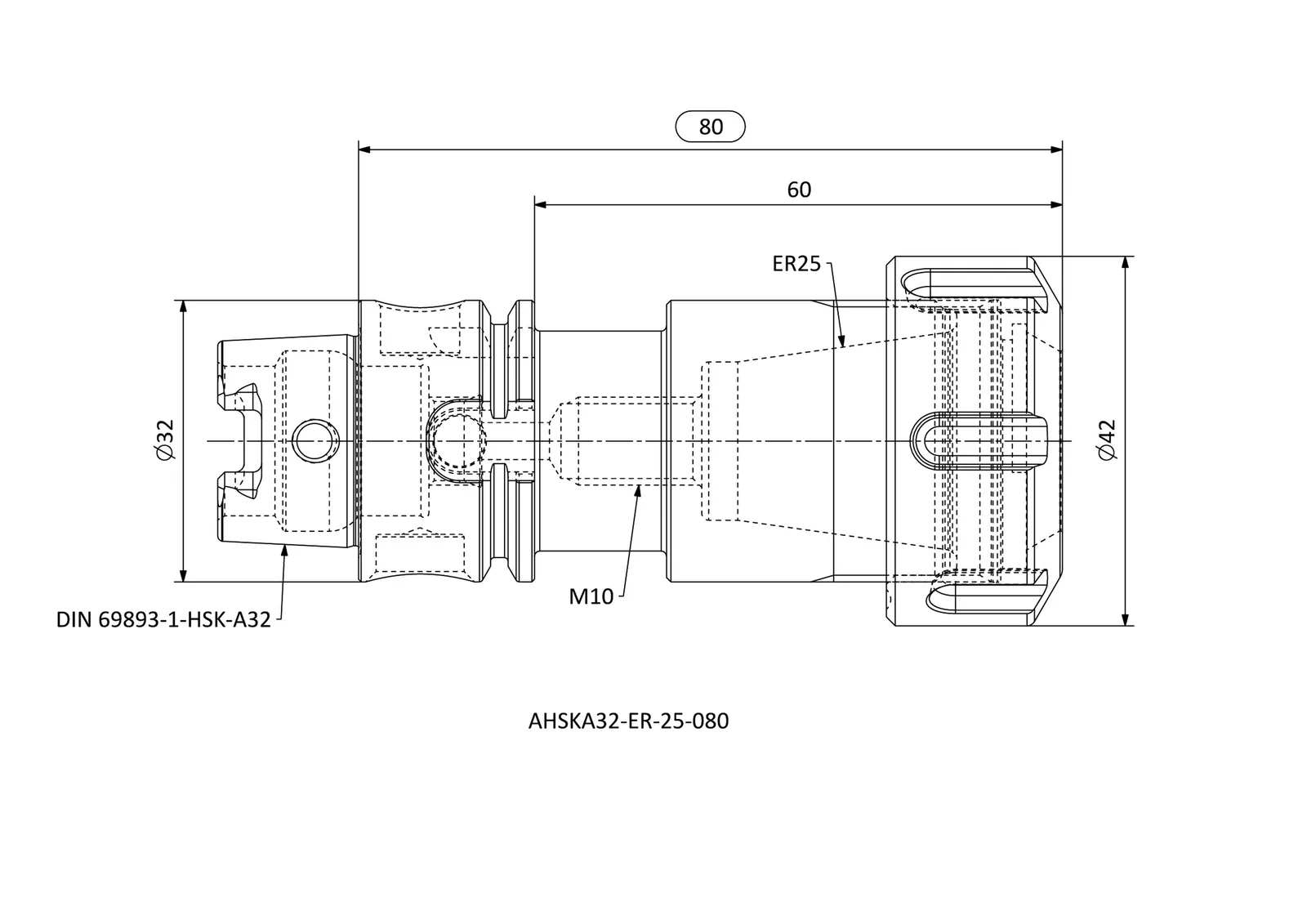 AHSKA32-ER-25-080 &mdash; dimensioned drawing