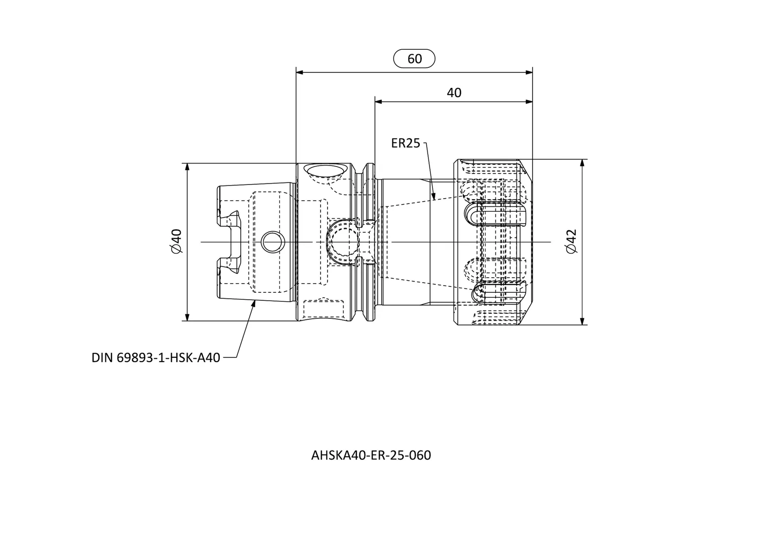 AHSKA40-ER-25-060 &mdash; dimensioned drawing
