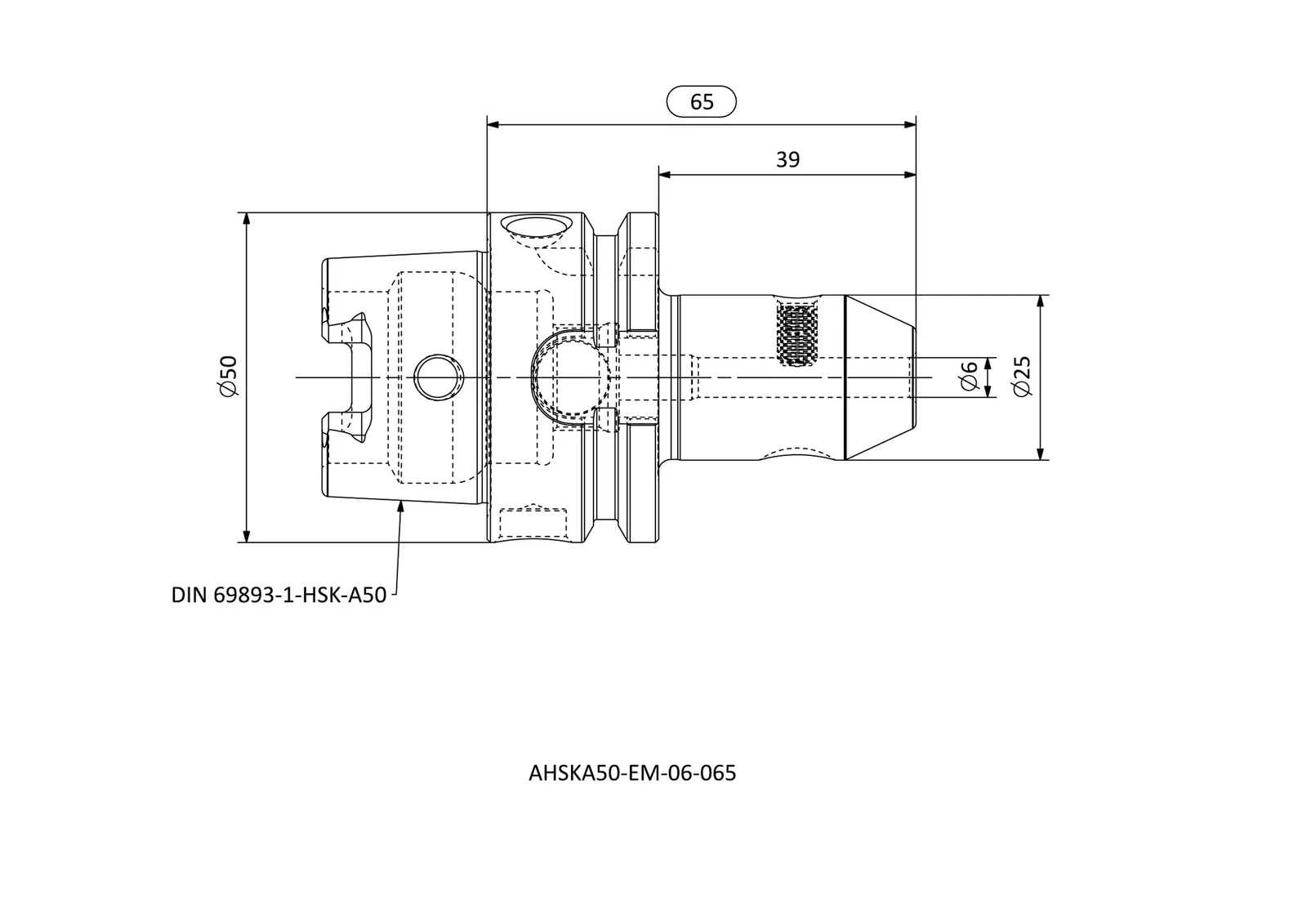 AHSKA50-EM-06-065 &mdash; dimensioned drawing