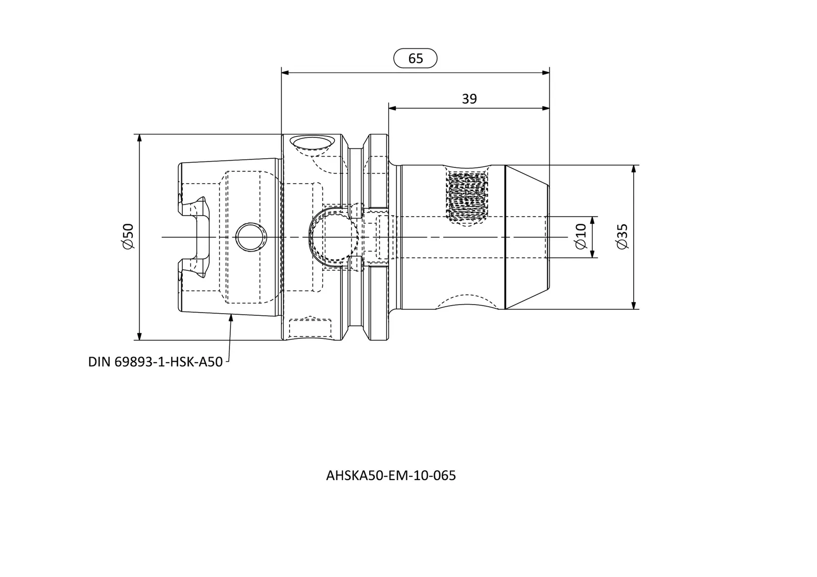 AHSKA50-EM-10-065 &mdash; dimensioned drawing
