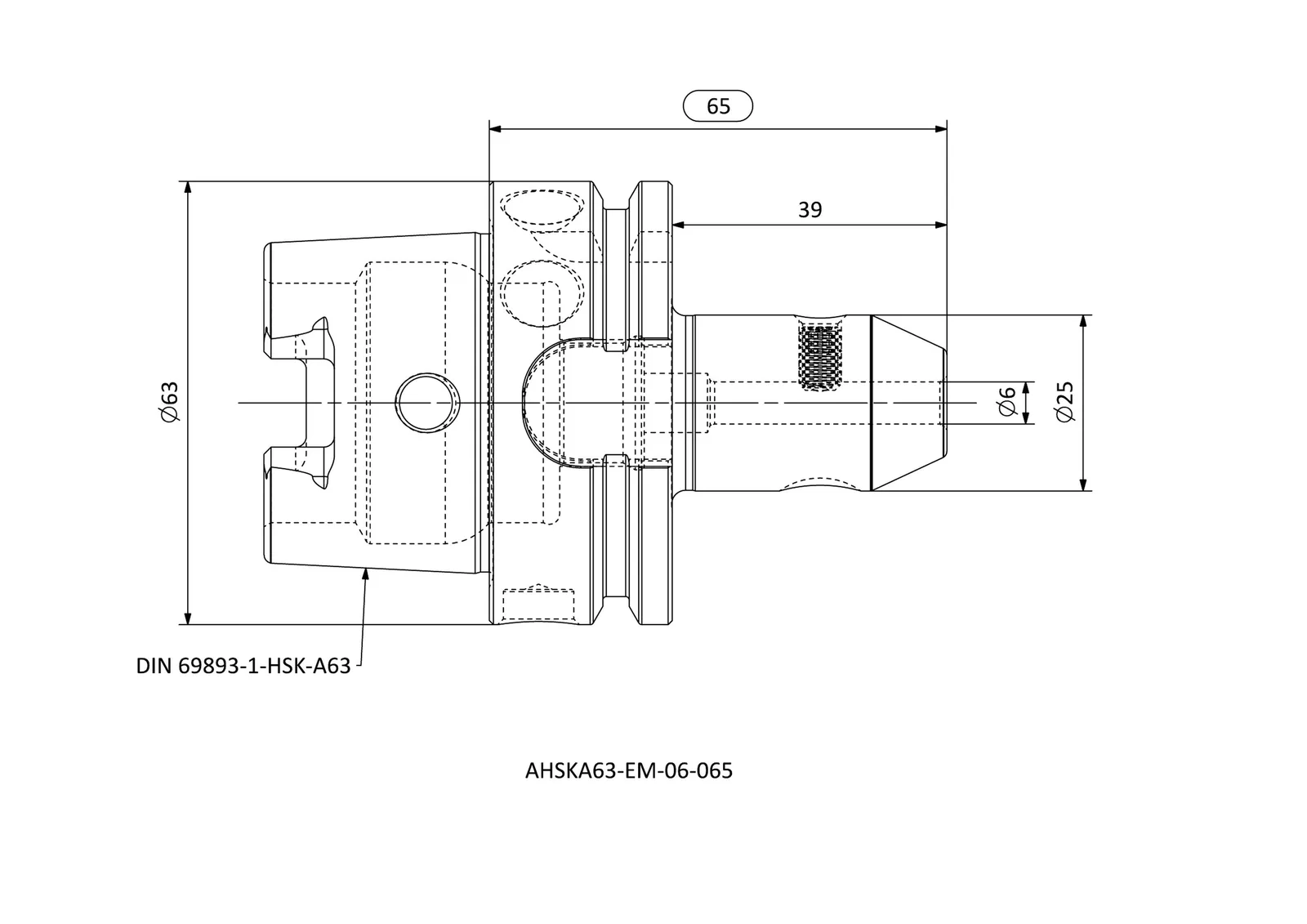 AHSKA63-EM-06-065 &mdash; dimensioned drawing