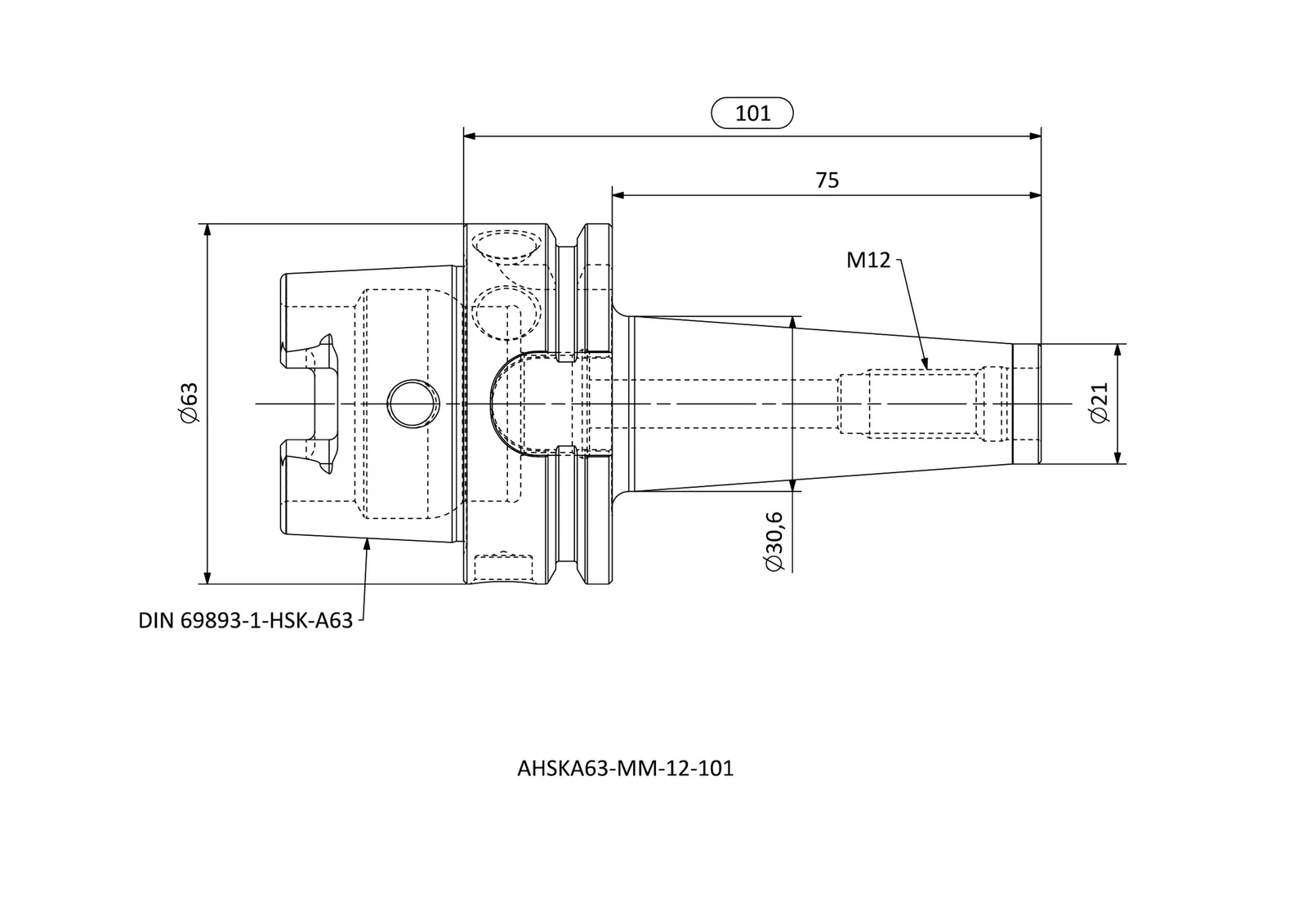 AHSKA63-MM-12-101 &mdash; dimensioned drawing