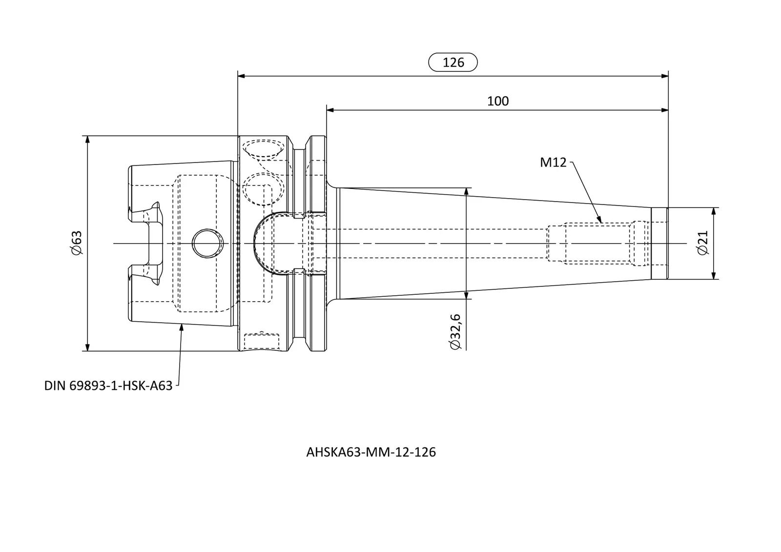 AHSKA63-MM-12-126 &mdash; dimensioned drawing