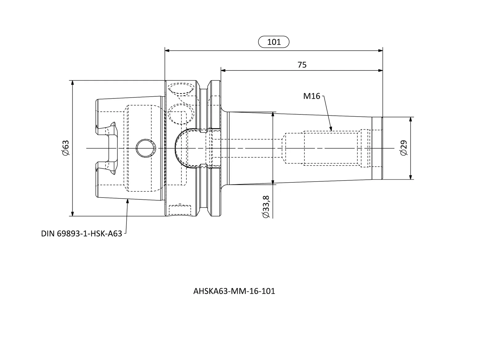 AHSKA63-MM-16-101 &mdash; dimensioned drawing