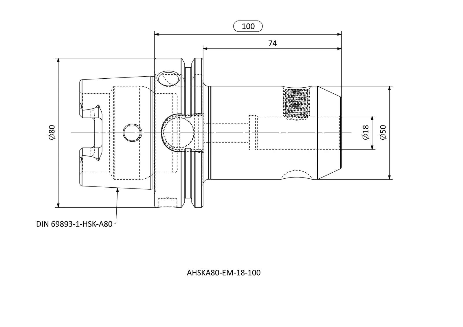 AHSKA80-EM-18-100 &mdash; dimensioned drawing
