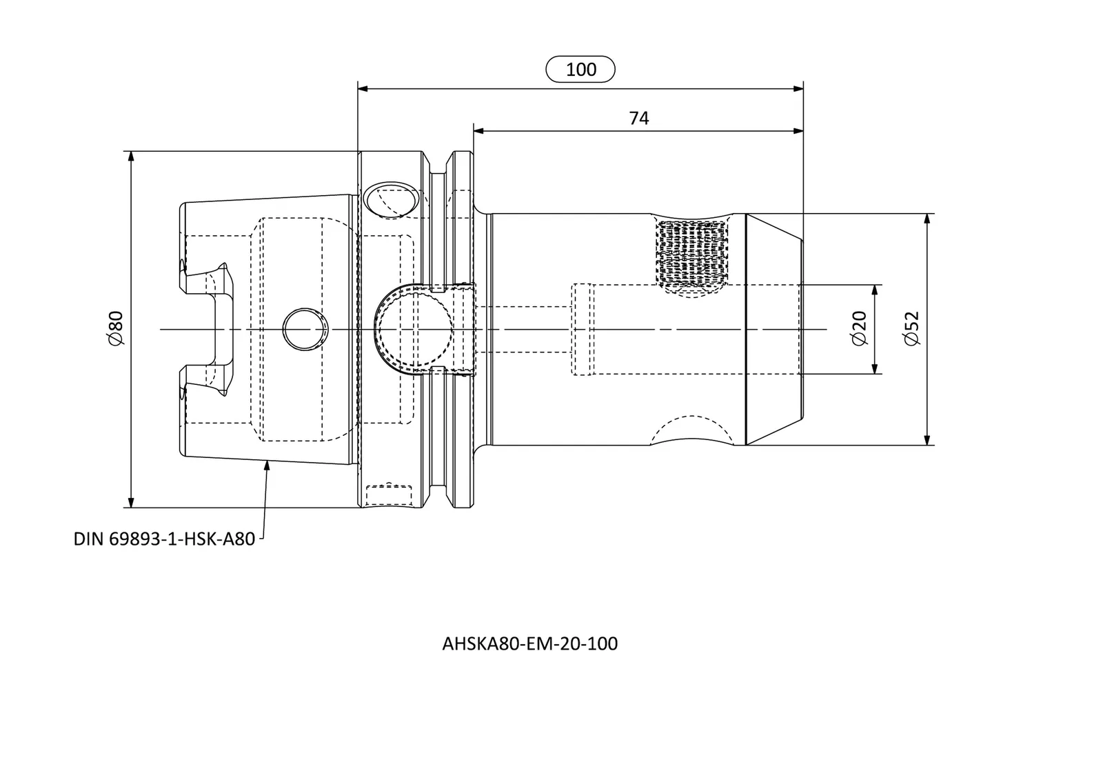 AHSKA80-EM-20-100 &mdash; dimensioned drawing