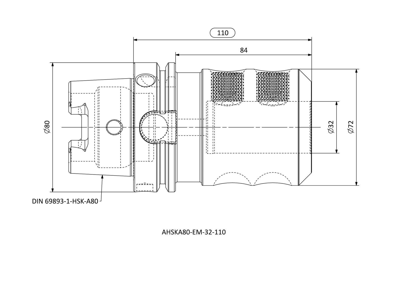 AHSKA80-EM-32-110 &mdash; dimensioned drawing