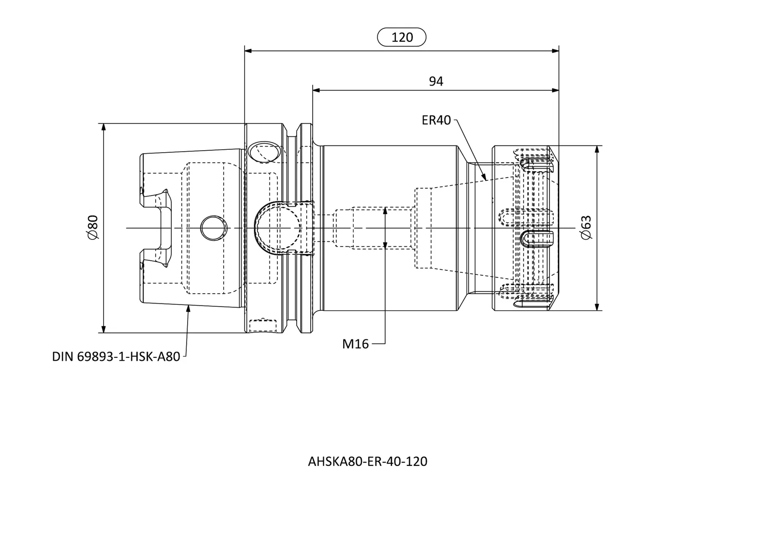 AHSKA80-ER-40-120 &mdash; dimensioned drawing