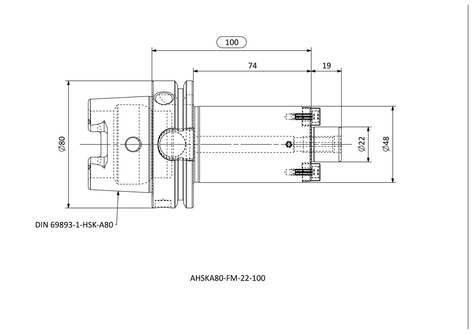 AHSKA80-FM-22-100 &mdash; dimensioned drawing
