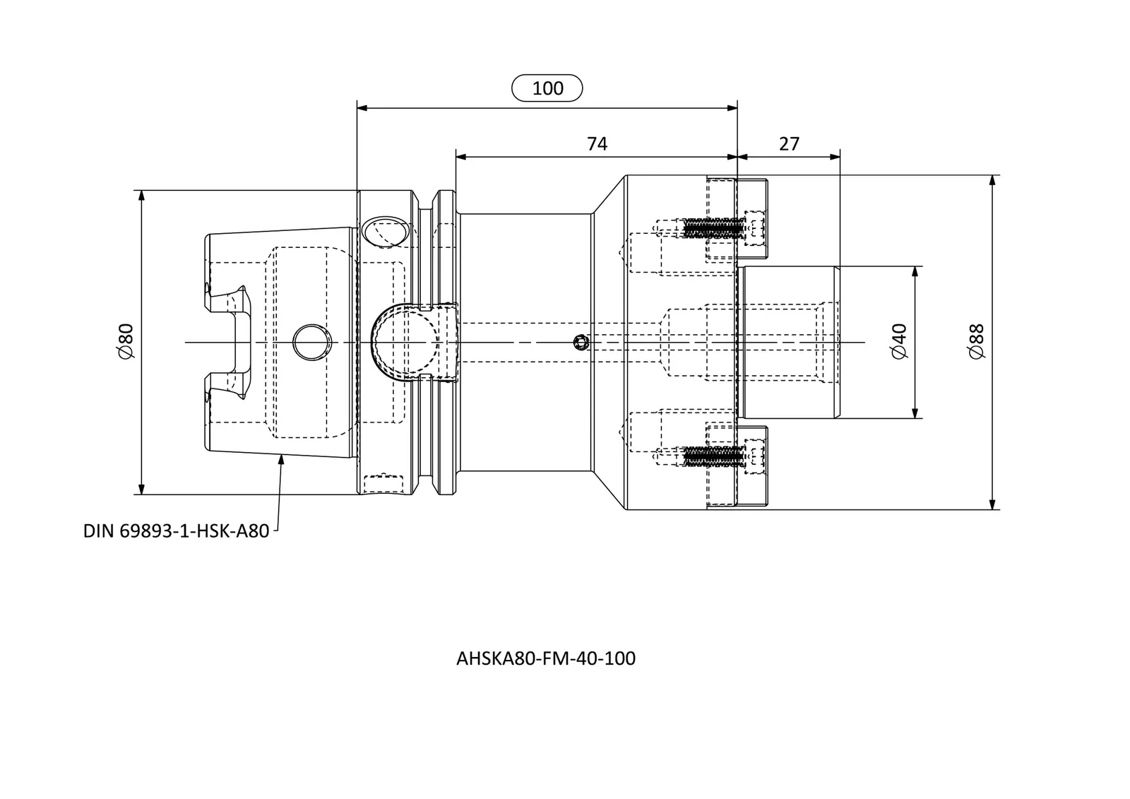 AHSKA80-FM-40-100 &mdash; dimensioned drawing