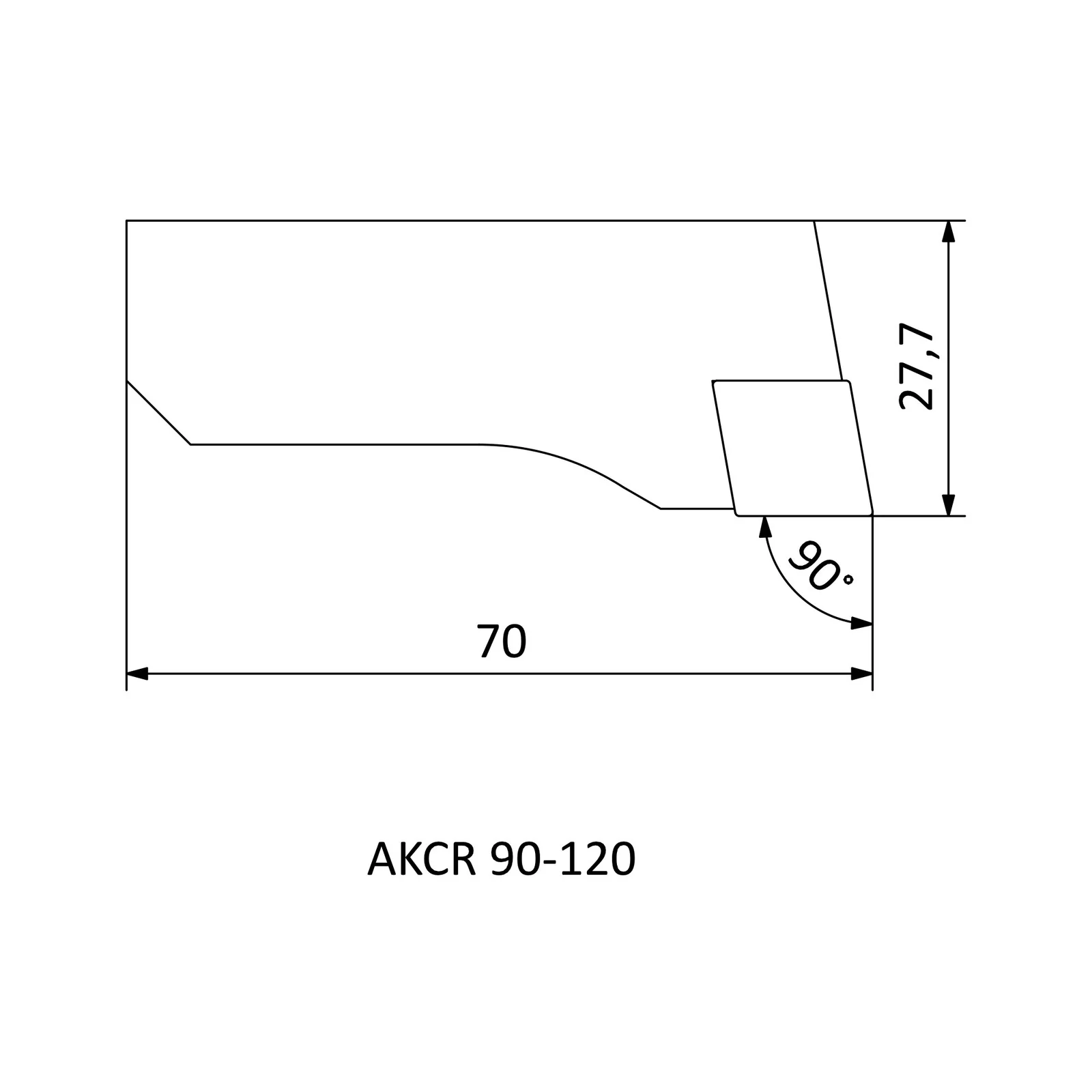 AKCR 90-120 &mdash; dimensioned drawing