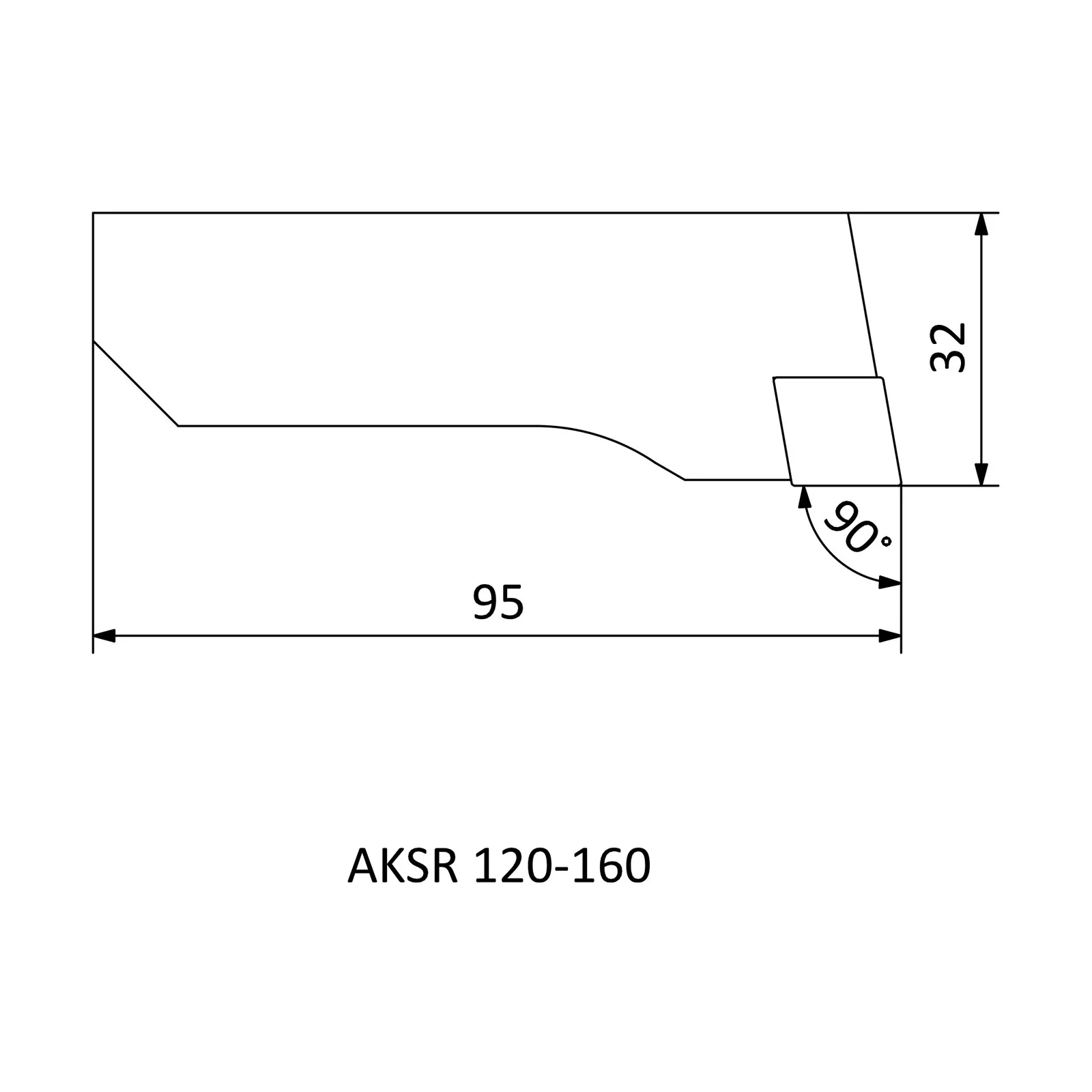 AKSR 120-160 &mdash; dimensioned drawing
