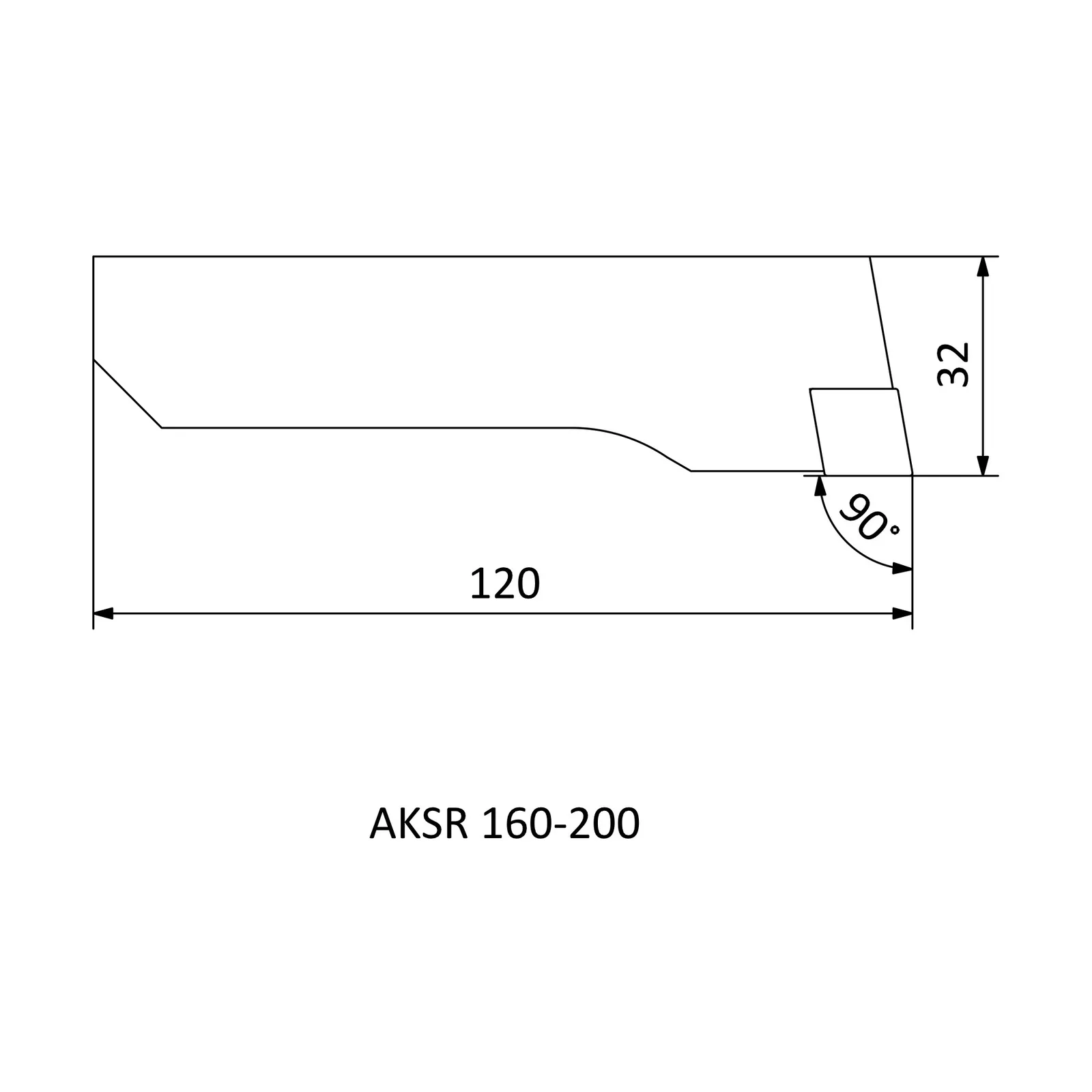 AKSR 160-200 &mdash; dimensioned drawing