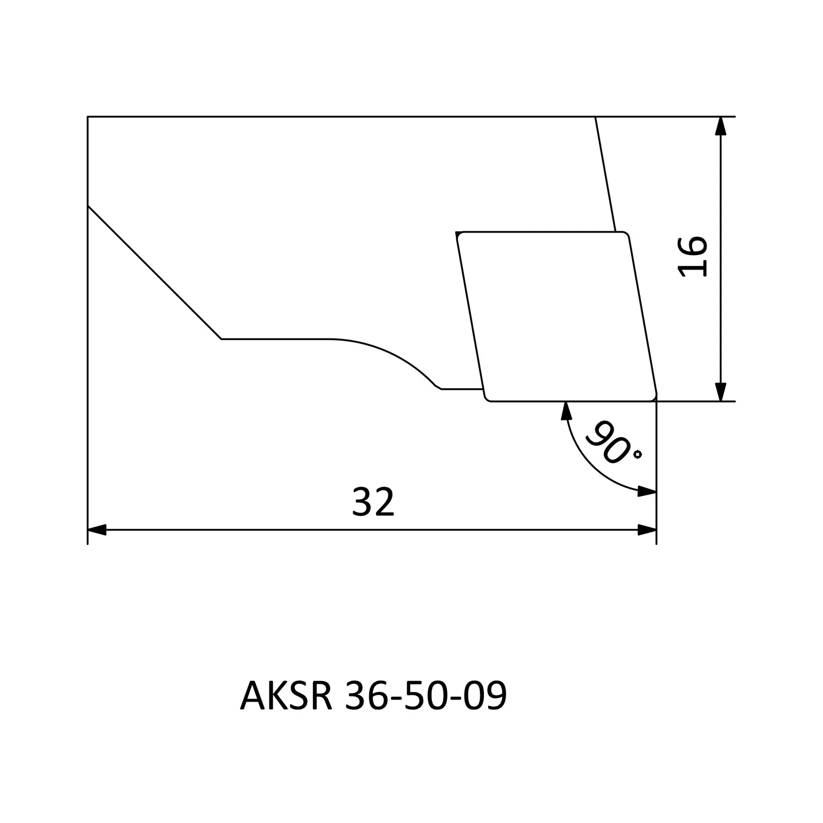AKSR 36-50-09 &mdash; dimensioned drawing