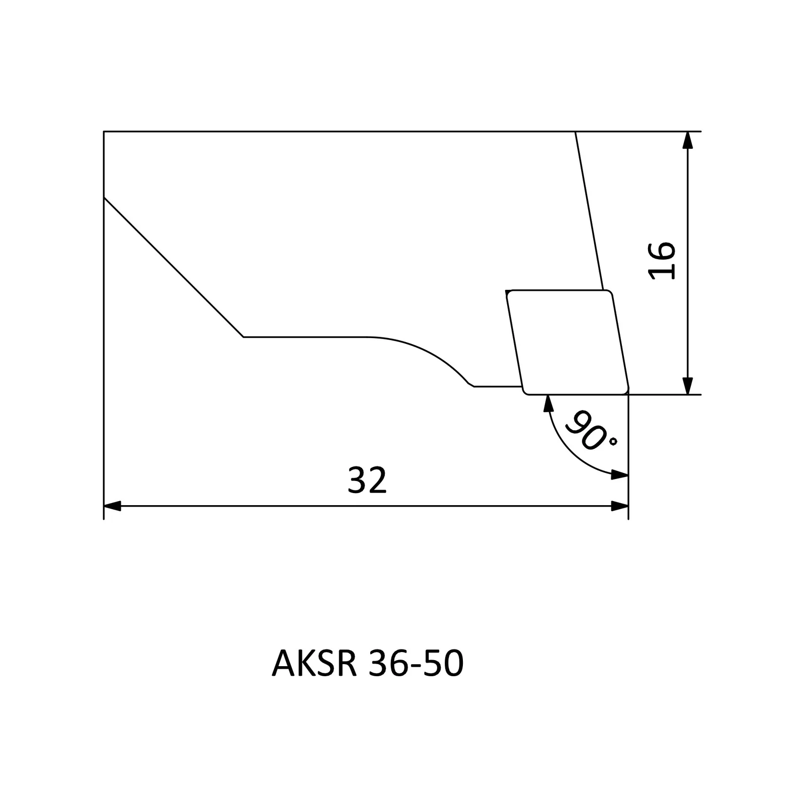 AKSR 36-50 &mdash; dimensioned drawing